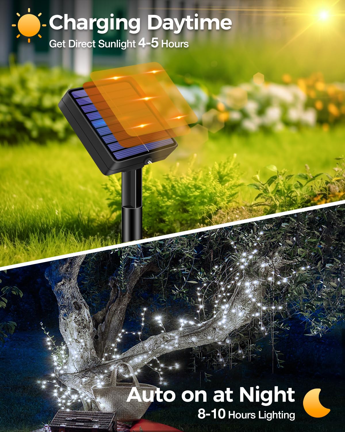 Bitjam 3 Pack Solar Fairy Lights For Outside Waterproof  49Ft/15M 150Led Solar String Light Outdoor 8 Modes Solar Twinkle Lights For Garden Yard Christmas Tree Wedding Party Decor  Cool White