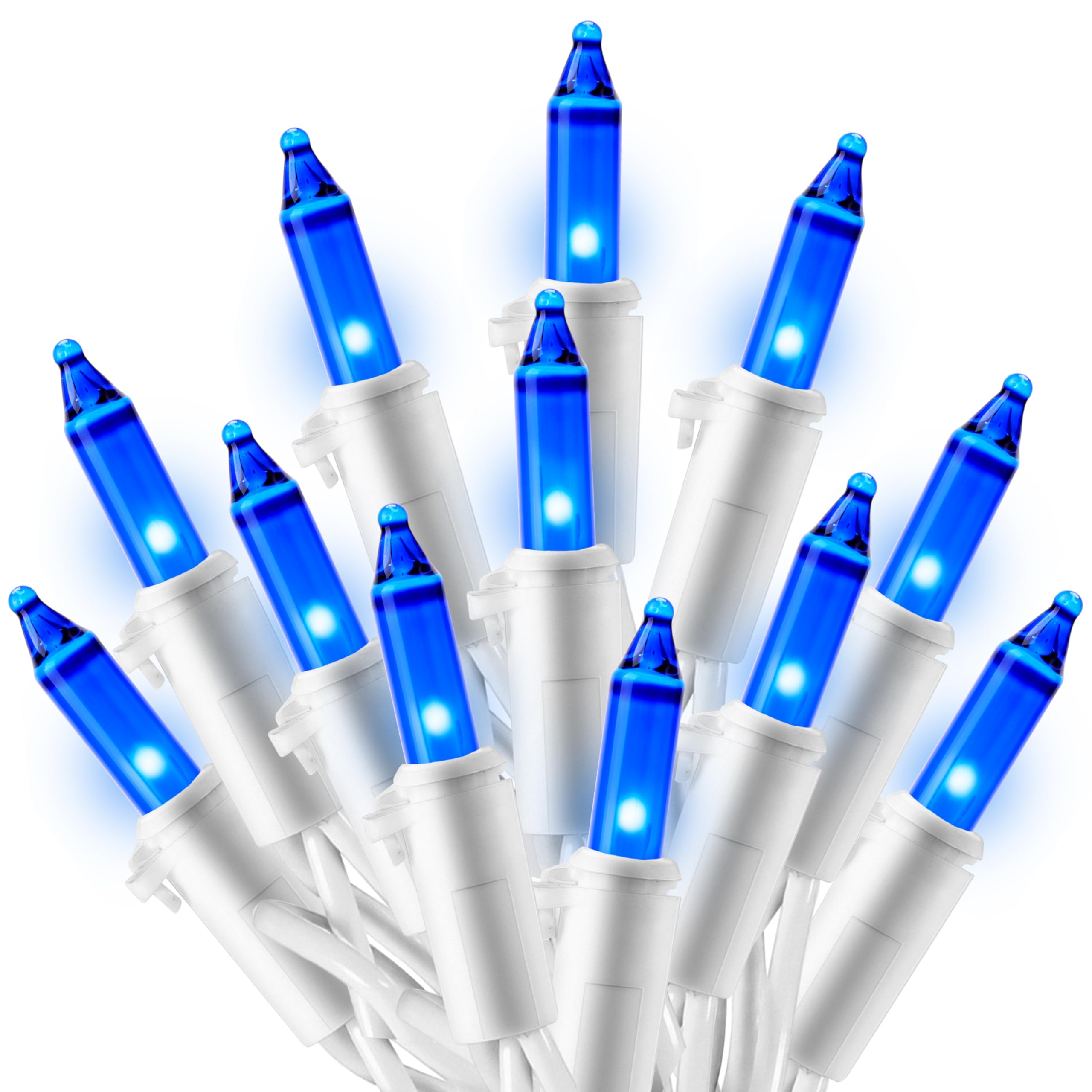 Joiedomi Christmas Lights Outdoor 100 Count Blue Christmas Tree Lights Indoor 21.4Ft String Xmas Decorations For Dorm Classroom Bedroom Holiday Wedding Party White Wire