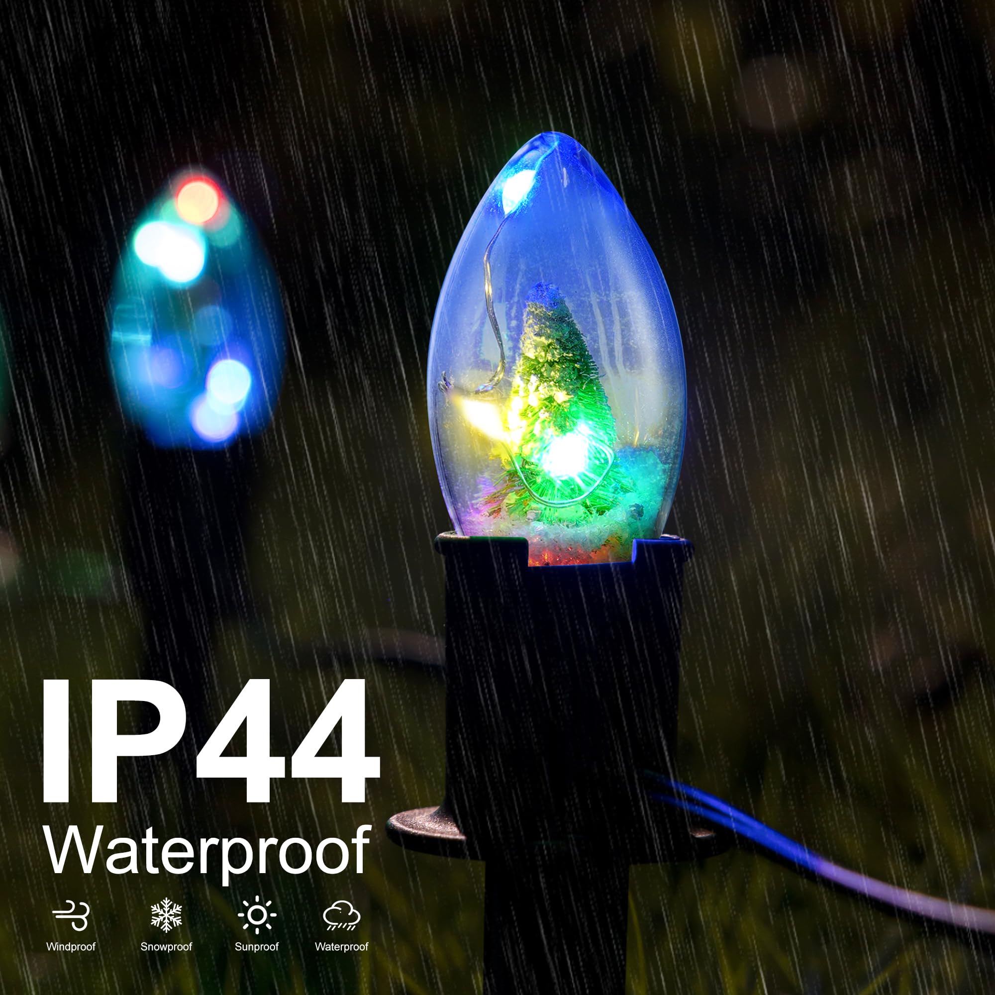 Heisok C9 Christmas Pathway Lights Outdoor - 24.2Ft 20 Led Christmas Lights With Stakes, Waterproof Connectable Walkway String L