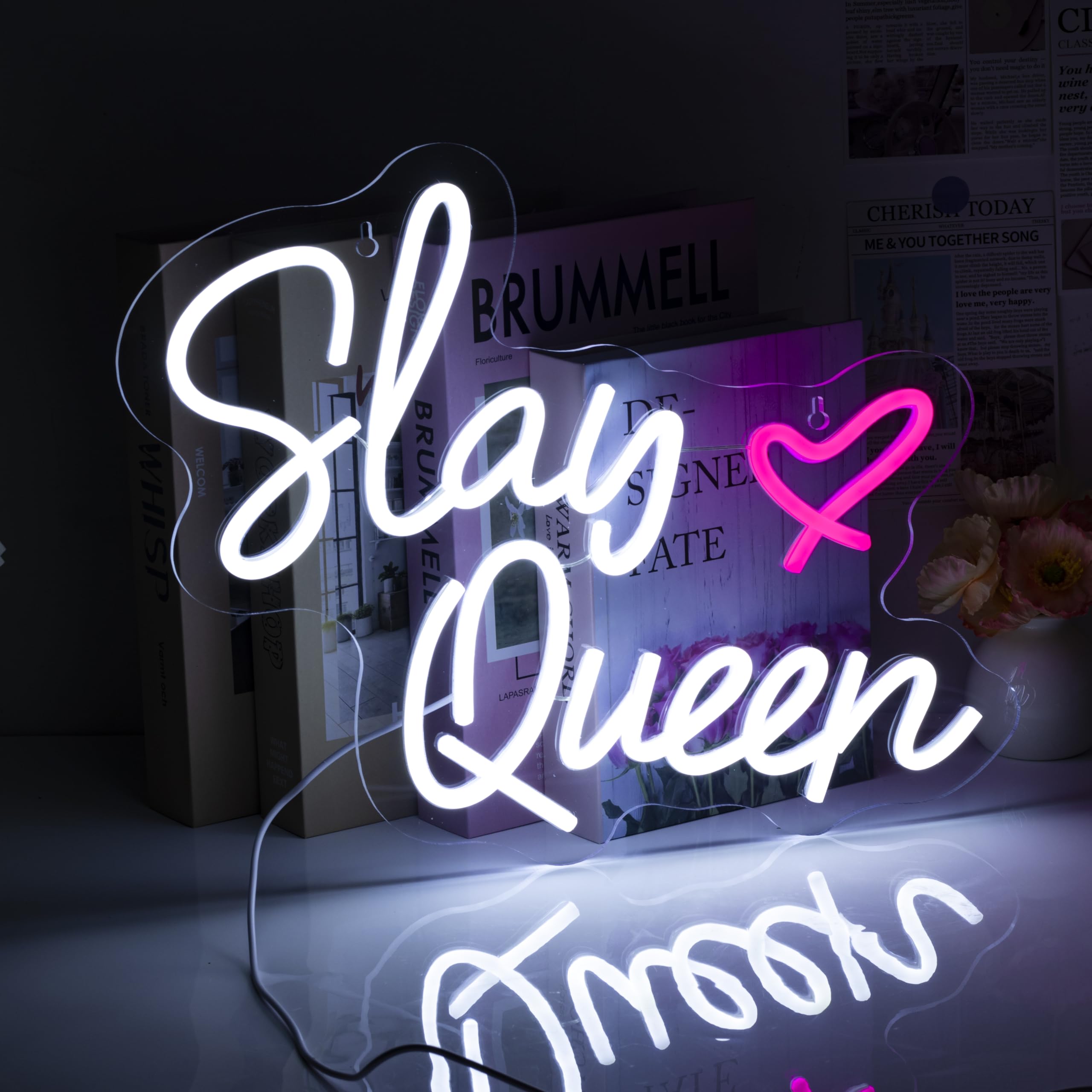 NINTHVEEN Neon Sign LED Light for Bedroom Wall Decor, Game Room, Birthday Gifts - Neon-Queen02