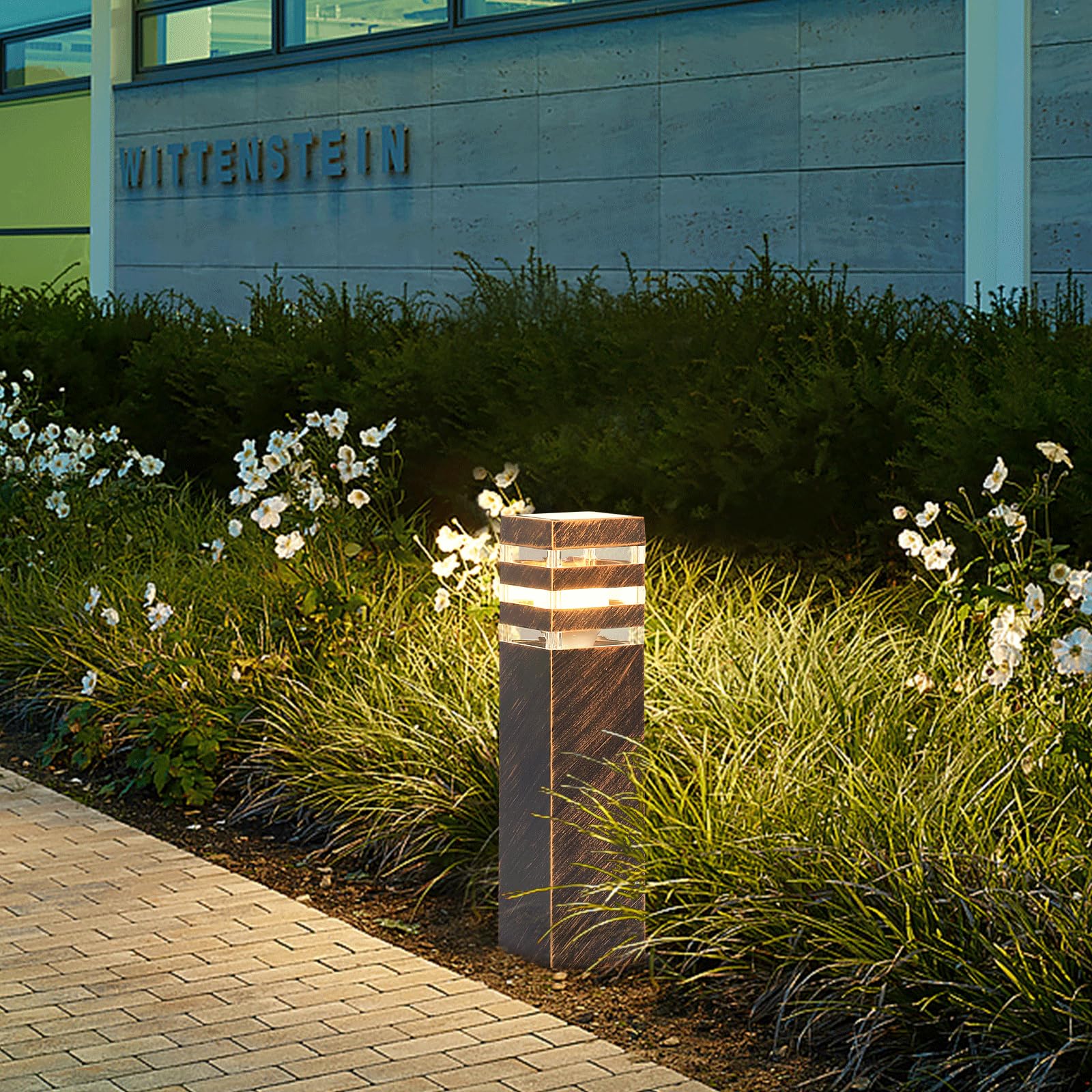 Slawa Bronze Outdoor Pathway Lights, Ip65 Waterproof Aluminum Pillar Lamps For Yard & Patio