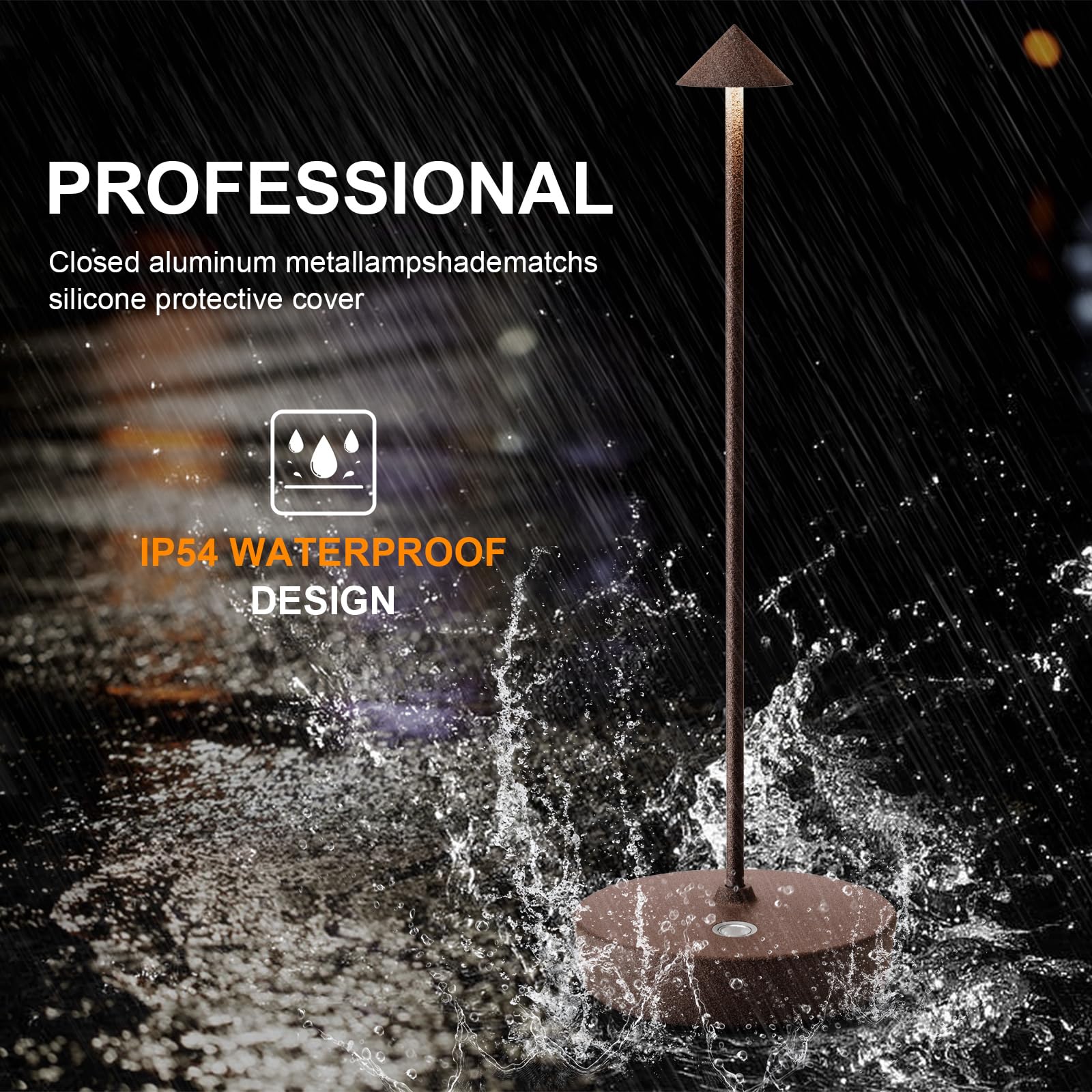 Yiben 2Pack Rechargeable Cordless Table Lamp, Portable Powered Led Battery 6000Mah Metal Usb Desk Lamp, 3 Levels Brightness Ligh