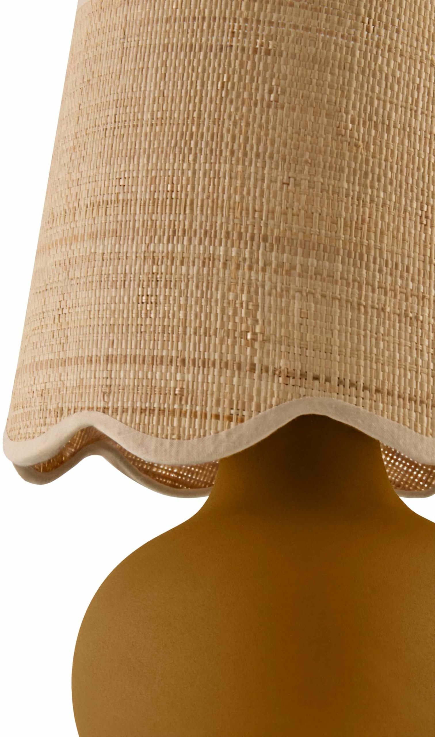 Hauteloom Table Lamp Ceramic 13inH x 8inW x 8inD Tan Beige Clear Model TXCHME2-060