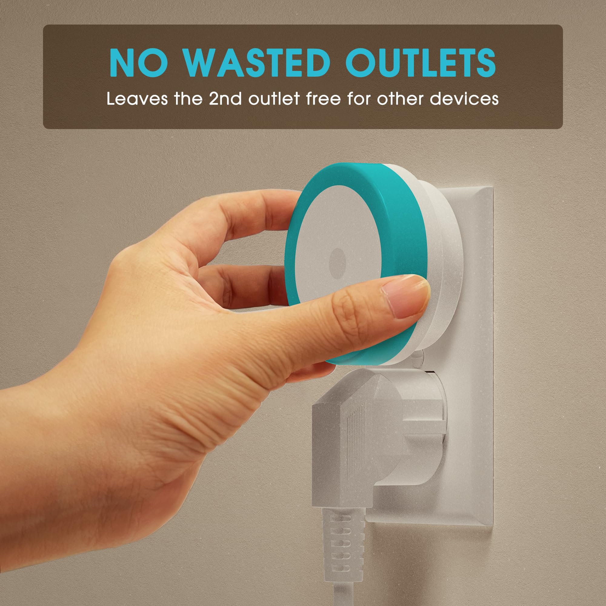 Azure Blue Night Light, Night Lights Plug Into Wall [2Pack], Nightlight With Light Sensors, Led Night Light For Kids Room, Baby,