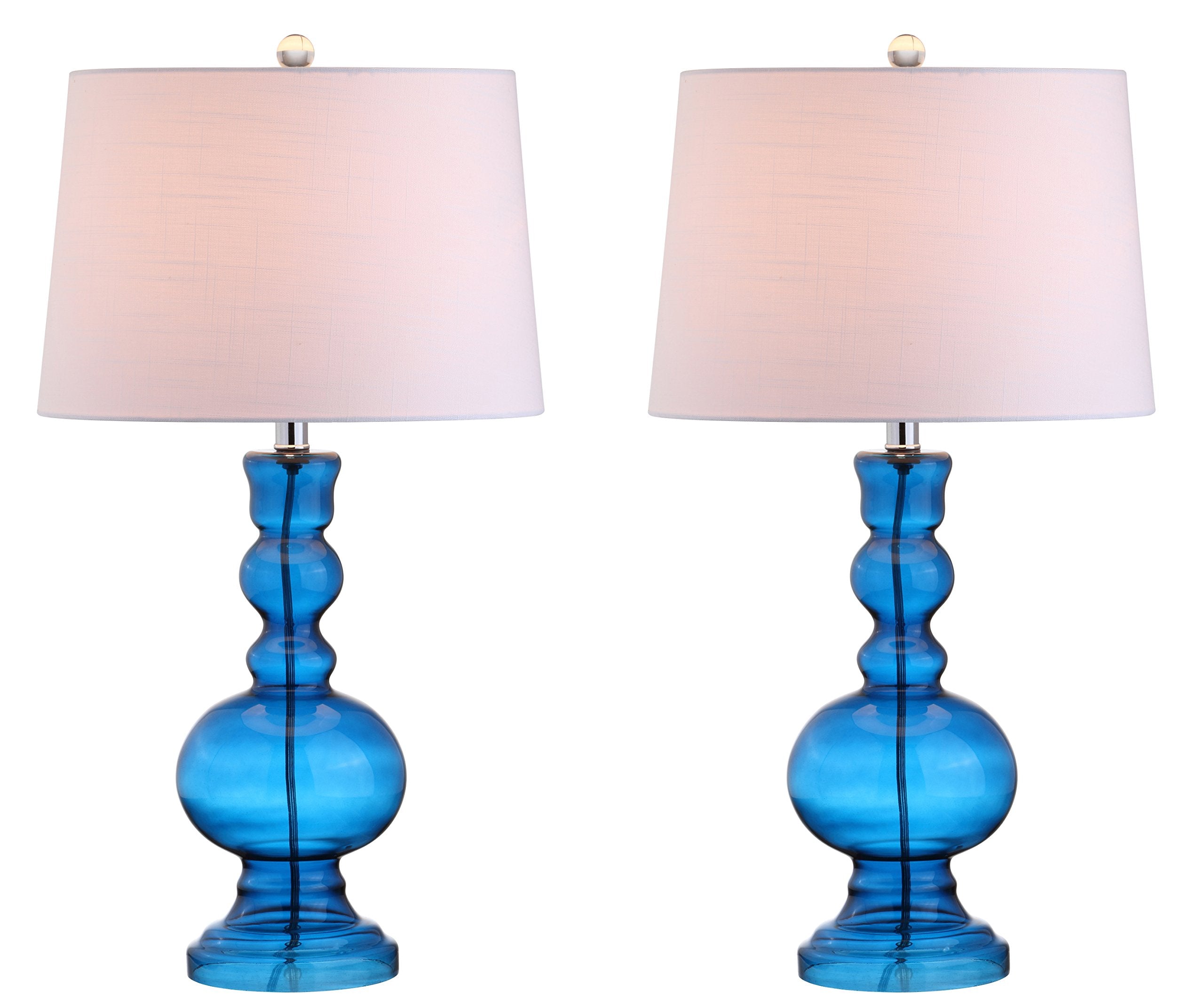 JONATHAN Y JYL1061C-SET2 Set of 2 Table Lamps Genie 28.5'' Glass LED Table Lamp Contemporary Transitional Bedside Desk Nightstan
