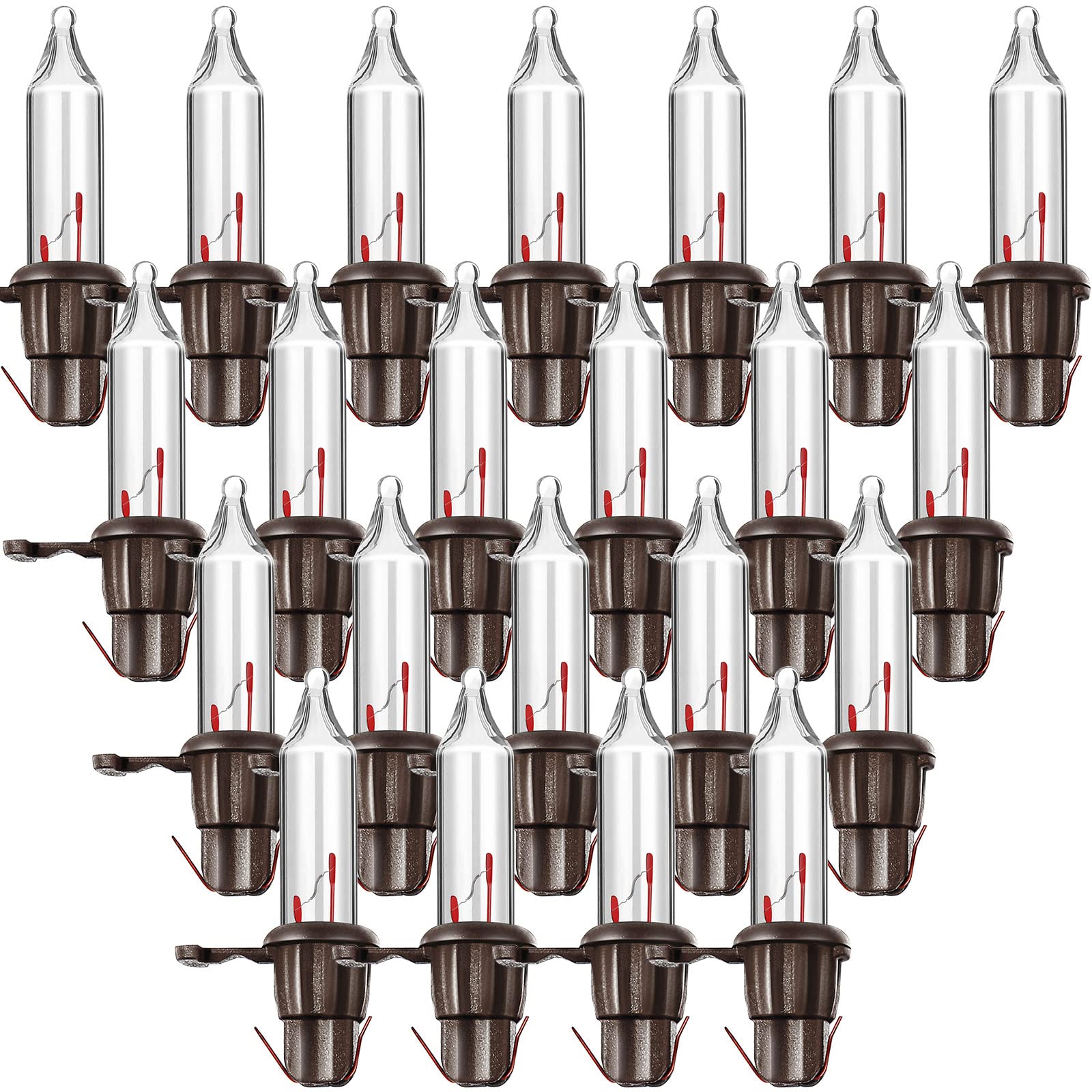 60 Count 2.5V Christmas 50/100/150/200 Count Mini Incandescent Wire String Lights Replacement Bulbs Indoor/Outdoor Christmas Lights Decorations For Home Xmas Tree (Brown Base With Warm White Bulb)