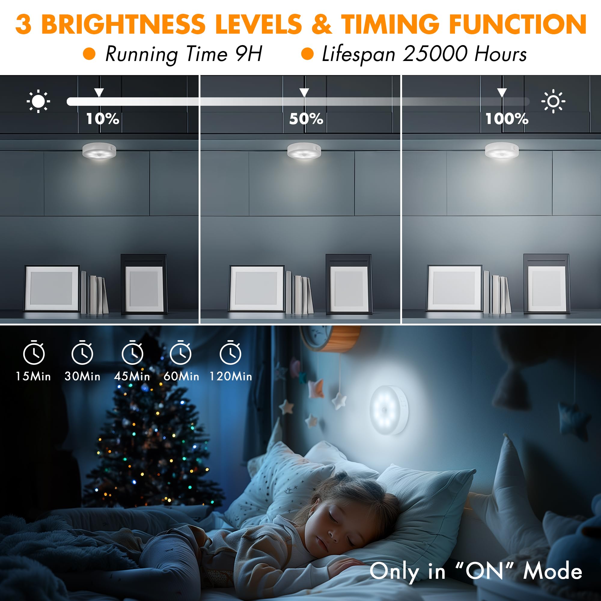 EverBrite Puck Lights 6 Pack with Remote, Wireless, Rechargeable, Dimmable, Motion Sensor, White, Model E101116