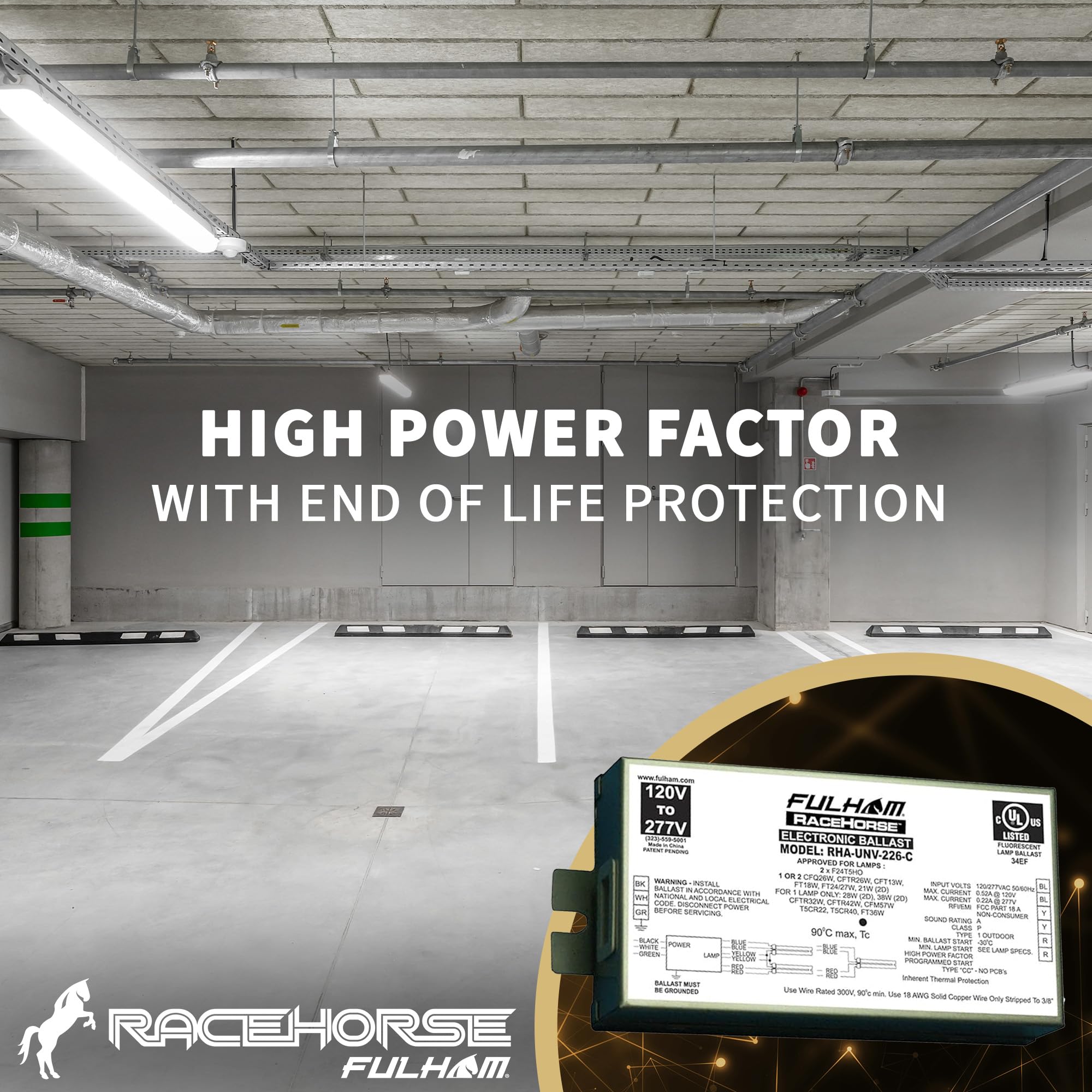 Fulham Lighting Fulham Racehorse Cfl Ballast, Rha-Unv-226-C , White