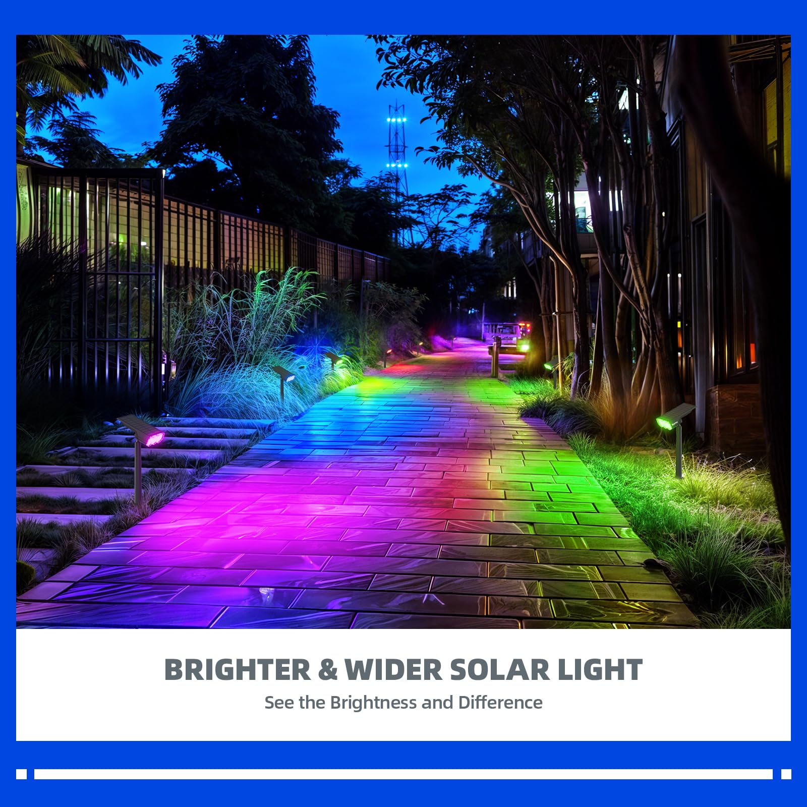 Barrina Solar Landscape Lights, WRGB Color Changing, 360° Adjustable, 6 Packs, Acrylonitrile Butadiene Styrene, Model TNX-SSL-WRGB-6P
