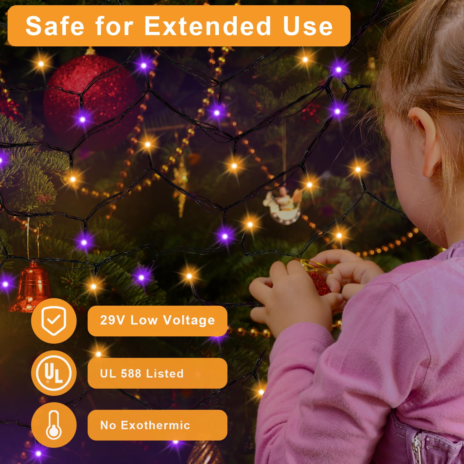 Extra Long 132Ft Christmas Decorative Mini Lights, 400 Led Black Wire Fairy String Lights Plug In, Timer & Memory & 8 Modes, For