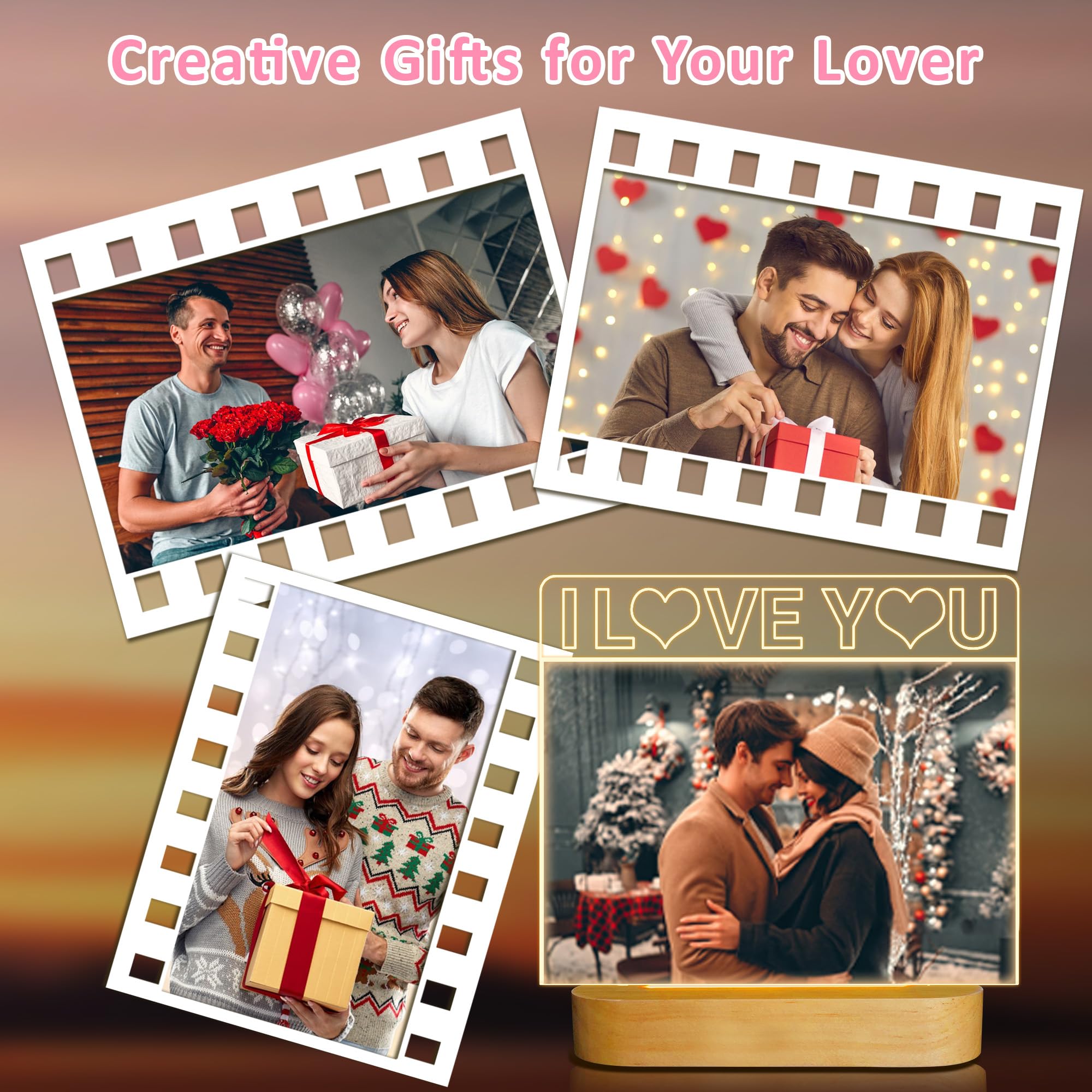 Light Up Picture Frame, I Love You 4X6 Inches Acrylic Photo Frame With Night Light Desktop Decor Best Gifts For Lover Couple Wife Girl Friends Valentine'S Day Anniversary Birthday Wedding Present