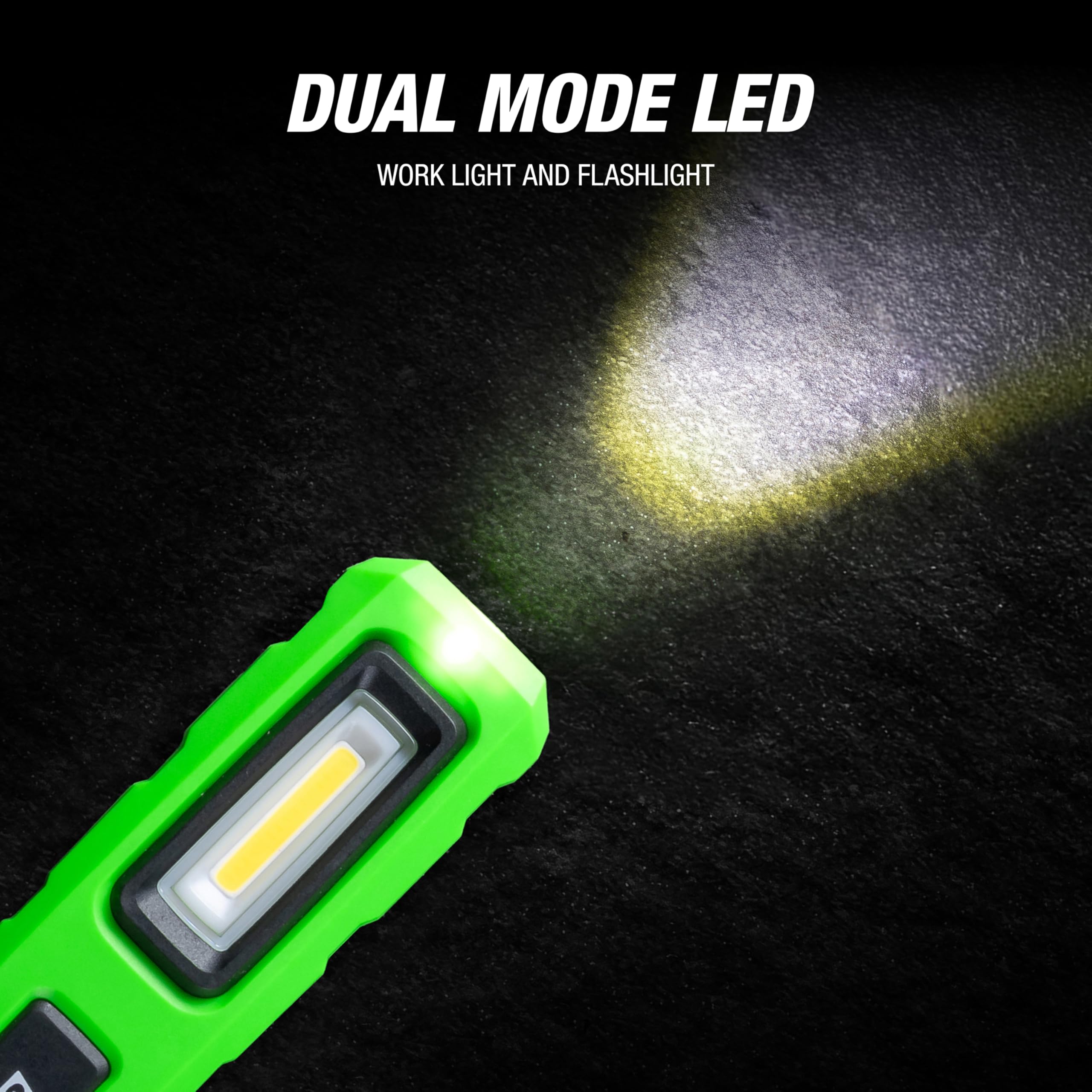 Oemtools 32132 Dual Mode 6'' Led Work Light, 200Lm Led Flashlight, Magnetic Base, Rechargeable With Usb Cable, Adjustable Bright