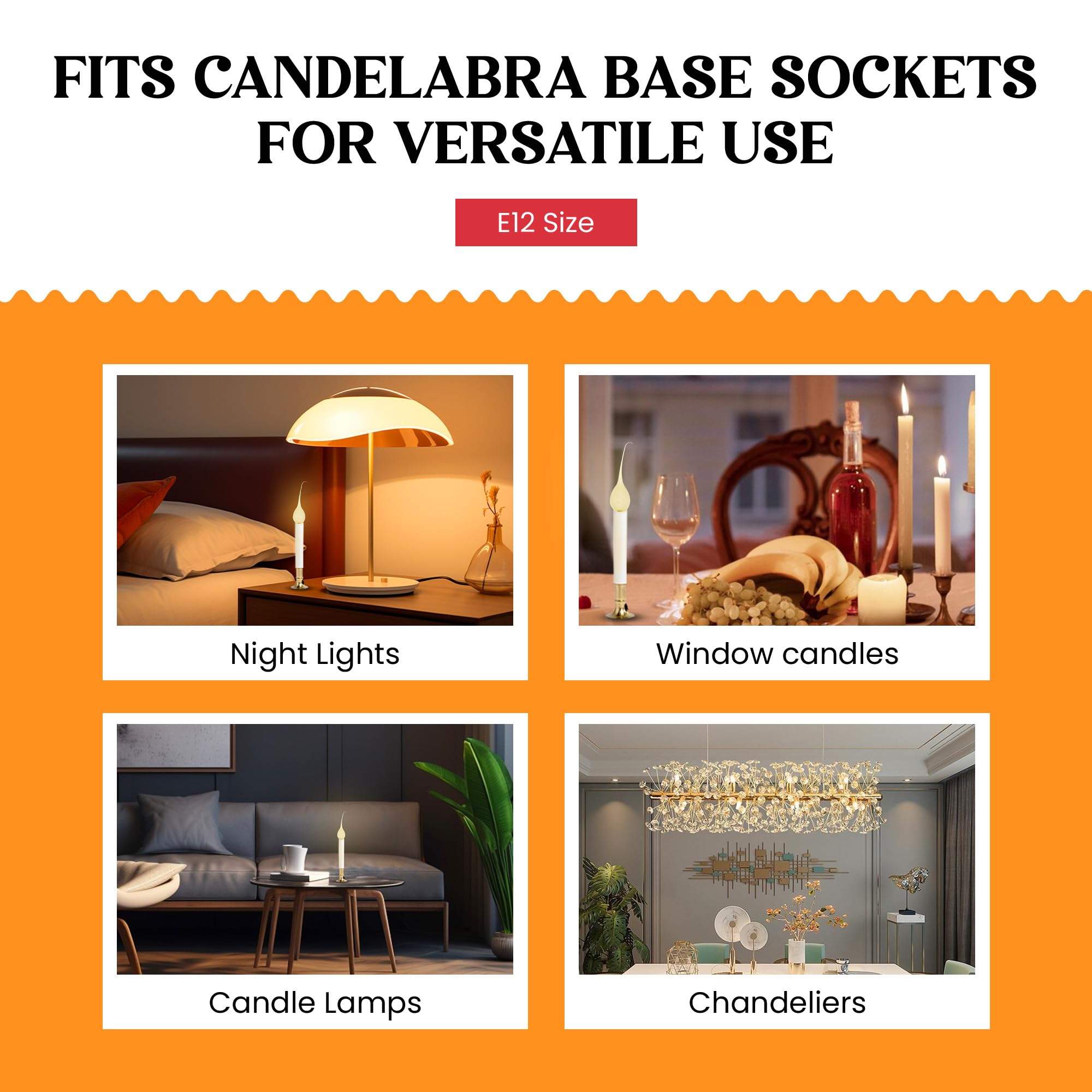 Creative Hobbies Country Style Silicone Dipped Candle Light Bulbs (Pkg Of 10 Bulbs) ~ 5 Watt Pearlized Silicone, Gold Glow