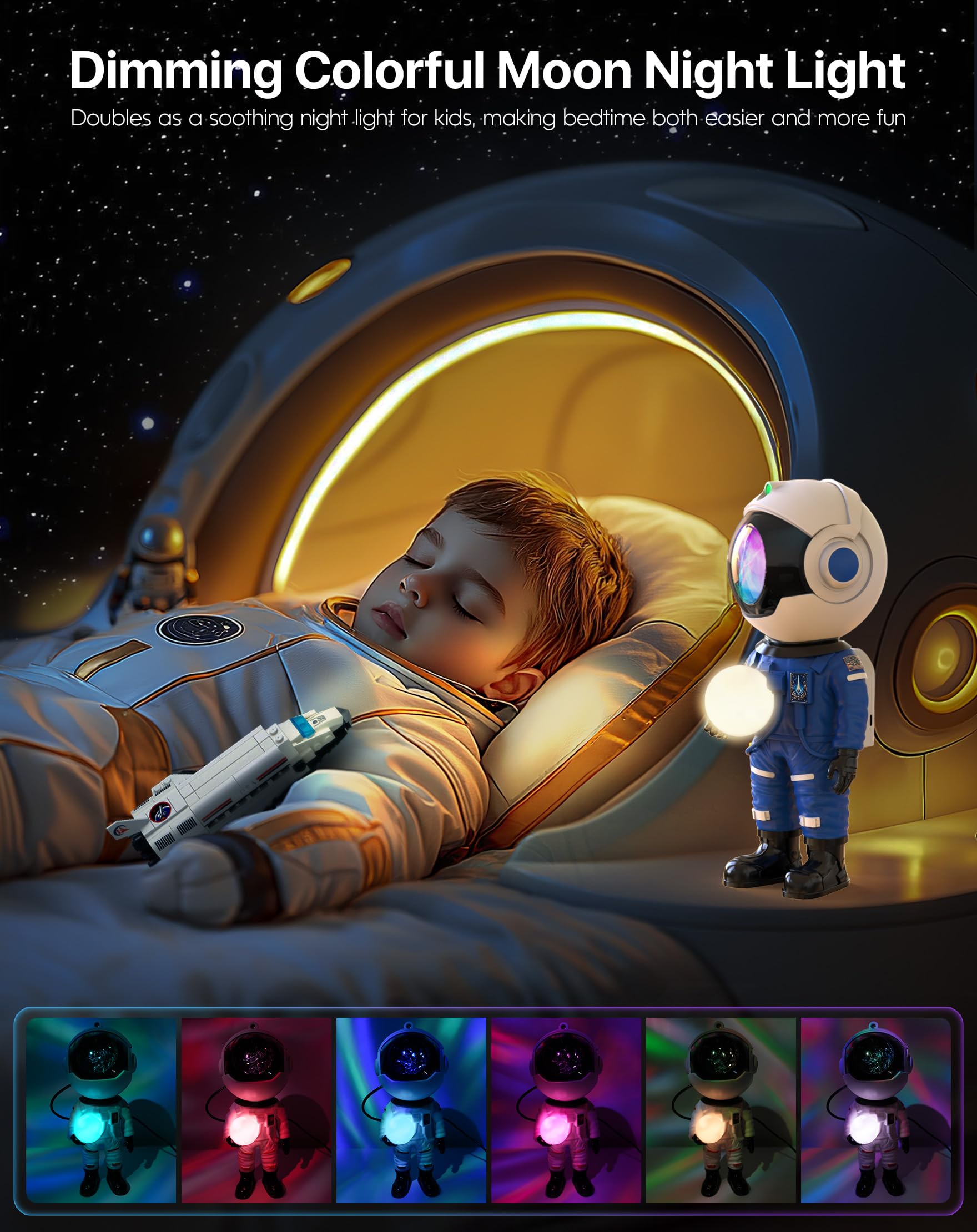 Rossetta Galaxy Projector, LED Star Projector with Timer & Remote, Blue, Model SC513, Kids Room Night Light, Home Decor