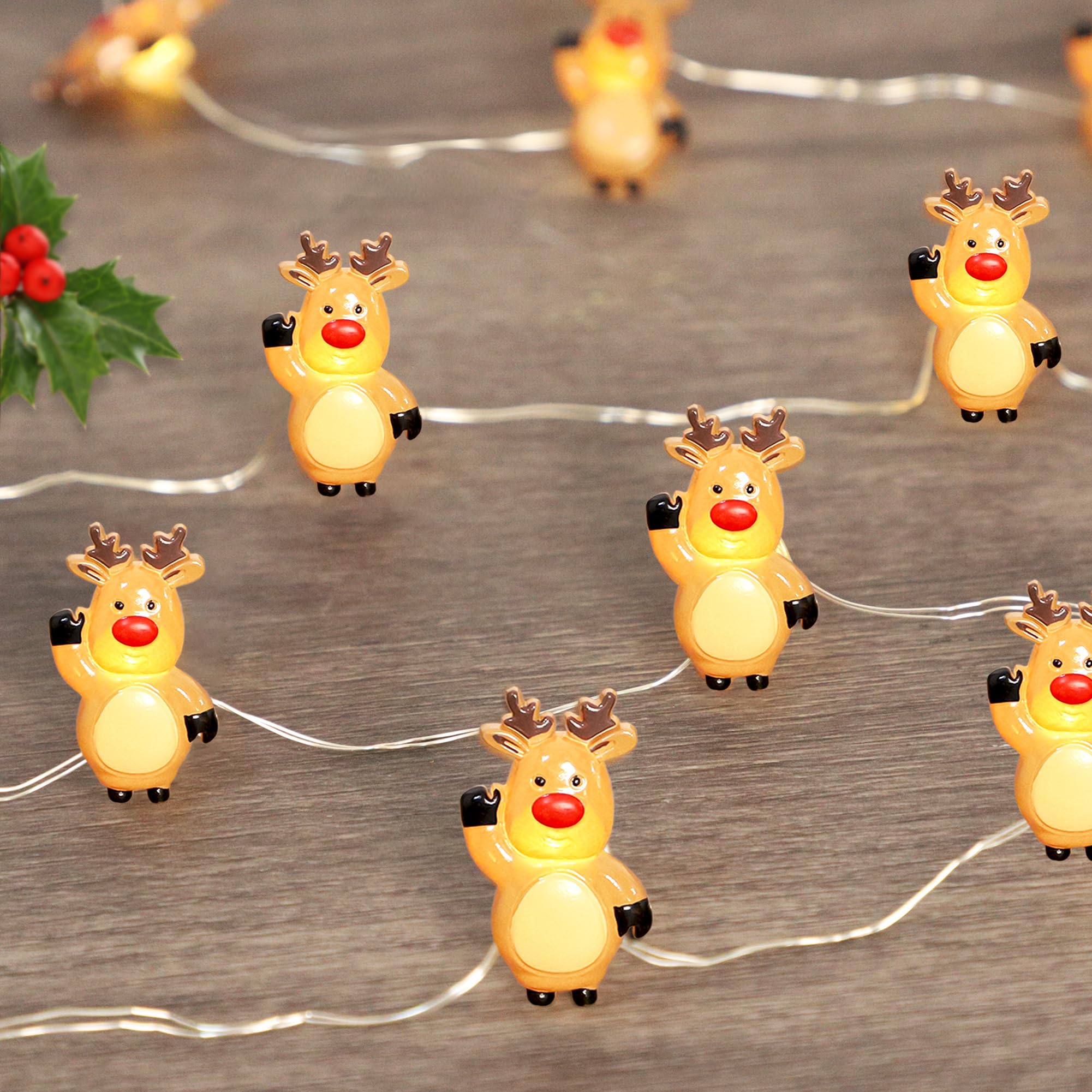 Silverstro Snowman Christmas String Lights for Bedroom 10 Ft 30 LED USB & Battery Powered Fairy Lights with Remote - Kid's Room 