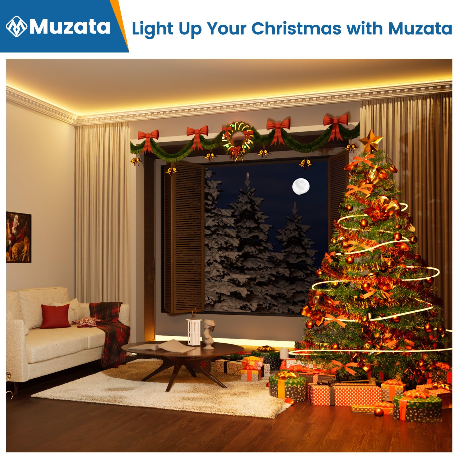 Muzata LED Channel Black Aluminum U Shape Diffuser 3.3FT/1M with Milky White Cover, Model U1SW