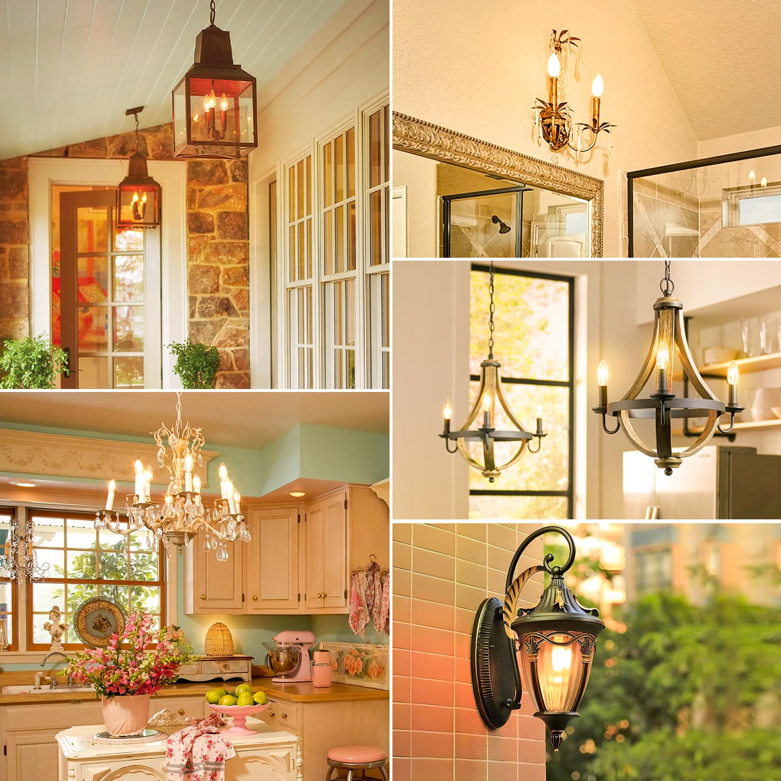 Maxvolador Dimmable E12 Led Candelabra Bulbs 60W Equivalent, Warm White 2700K, 600Lm Chandelier Light Bulb, B11 Led Candle Light