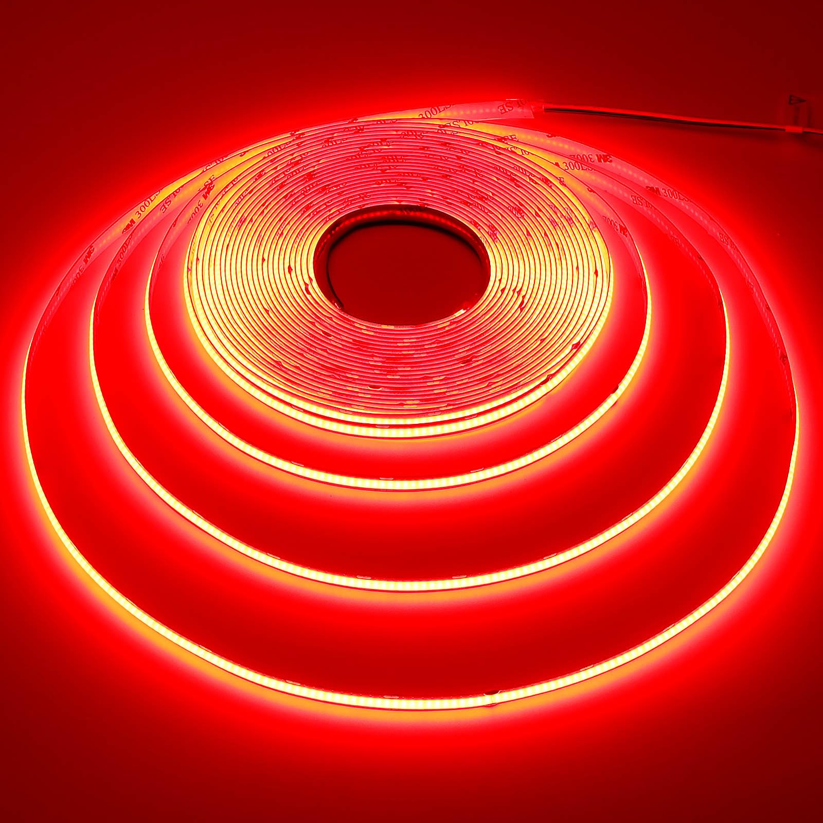 Kxzm 32.8Ft/10M 24V Red Cob Led Strip Light 3840Leds Uniform Glow Dotless Ip20 Not Waterproof Flexible Led Tape Lights For Diy C