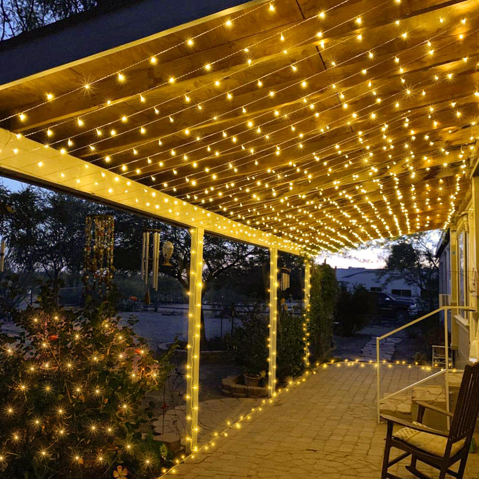 800 Led Christmas Lights Outdoor  Warm White Christmas Lights Indoor 8 Modes 262Ft Clear Wire  Plug In Twinkle Fairy String Light For Outside Bedroom Wedding Xmas Tree Party Decorations