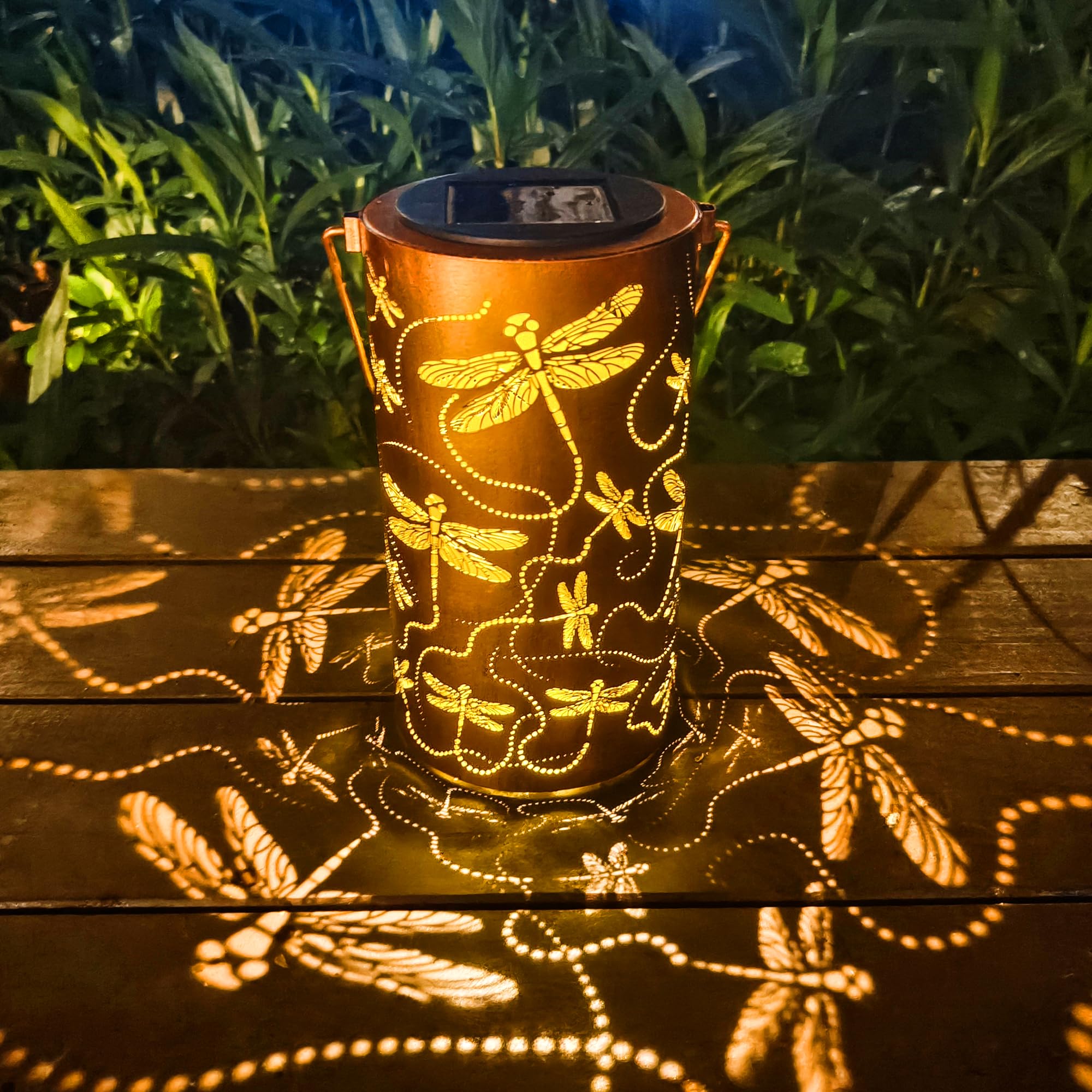 Anytalk Dragonfly Solar Lantern - Waterproof Hanging Lights For Outdoor Patio & Garden Decor