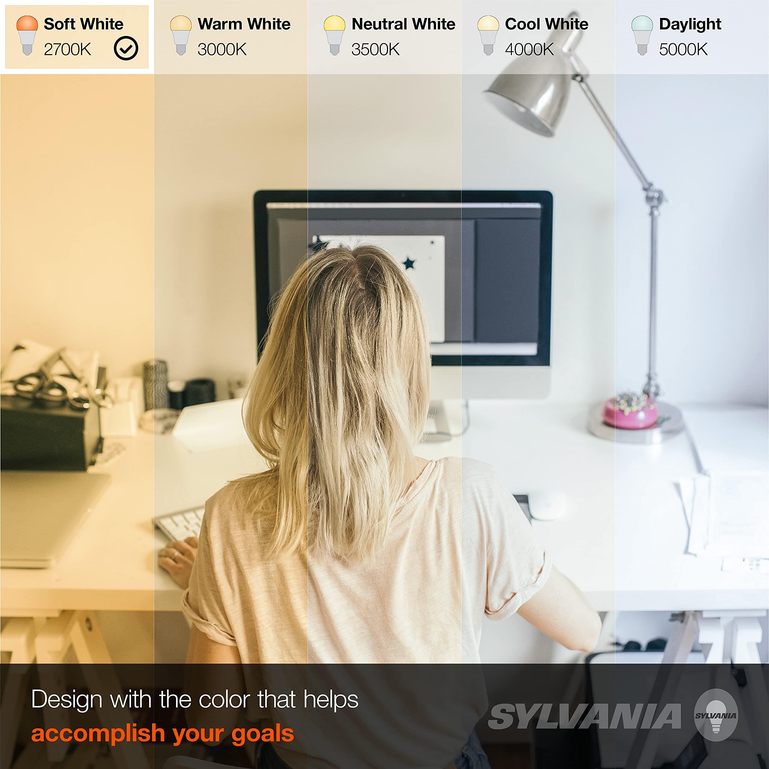 Sylvania Led Light Bulb, 60W Equivalent A19, Efficient 8.5W, Medium Base, Frosted Finish, 800 Lumens, Soft White - 2 Pack (73886