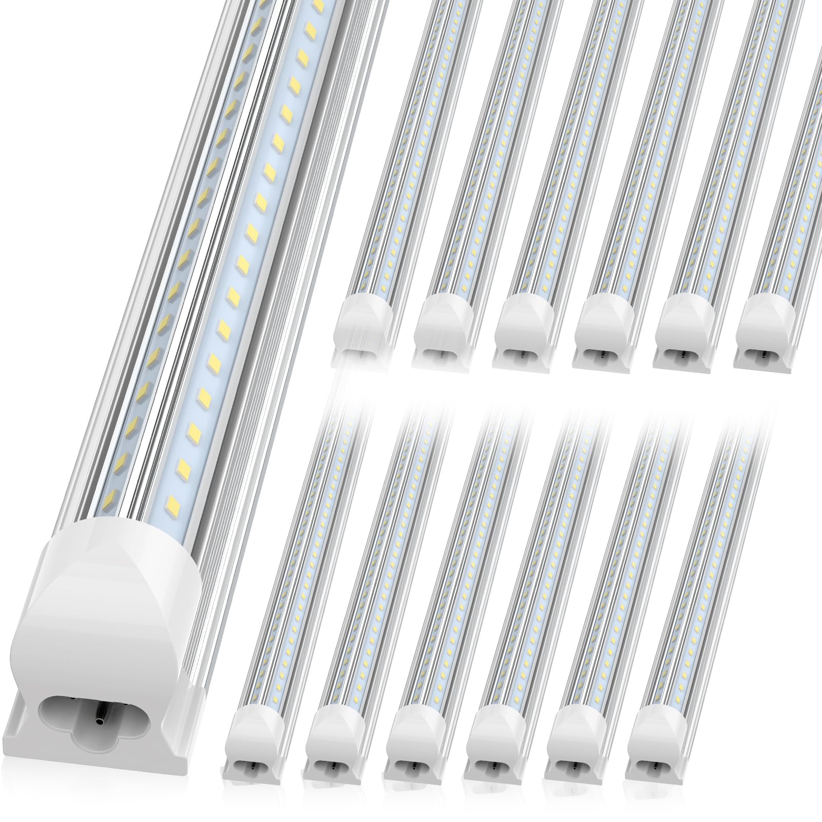 SHOPLED 8FT LED Shop Light, 72W 9360LM, V-Shape, Aluminum, Daylight White, Model YK-YTH-V-8FT-12P, 