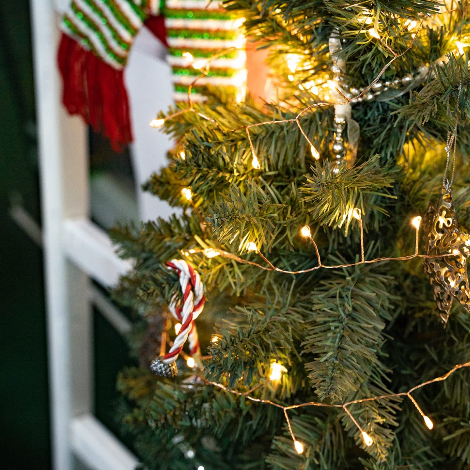 RESNICE Plug in Firecracker Lights 10FT Warm White Copper Wire Indoor Cluster Fairy Lights with Remote Timer for Bedroom, Living