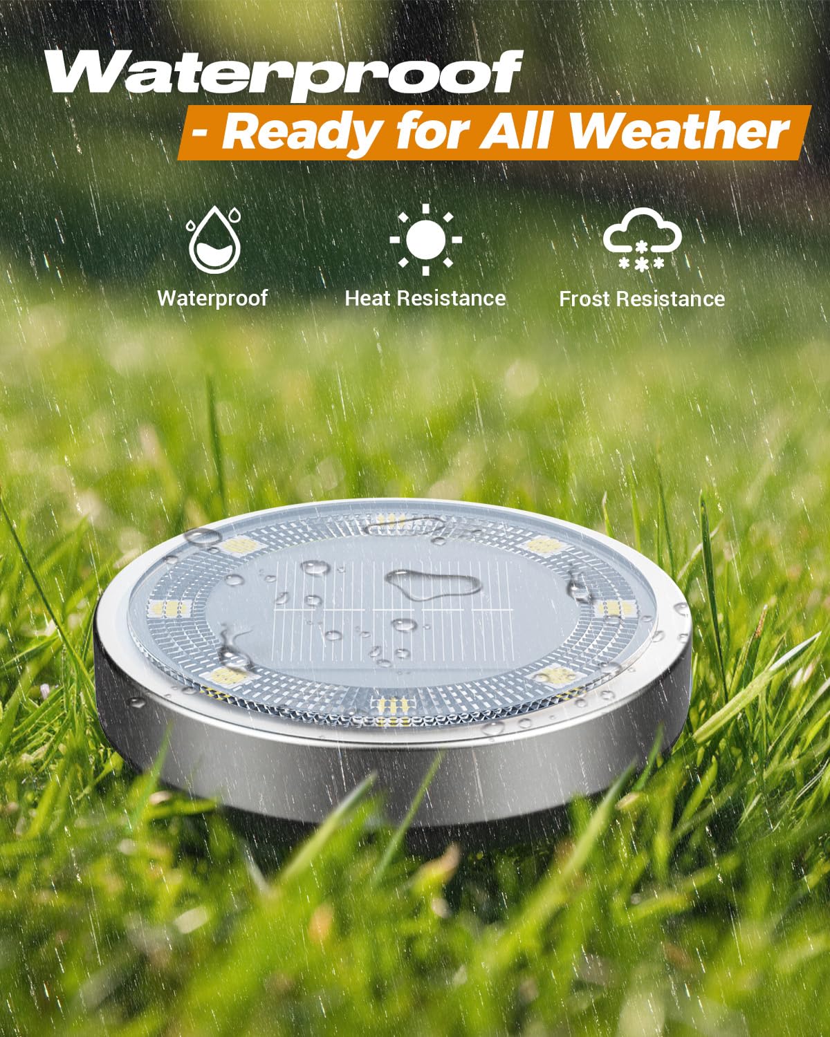 Btfarm 6 Pack Solar Ground Lights Outdoor, 8 Led Flat Solar Lights Outdoor Pathway Ip65 Waterproof For Garden Pathway Lawn Patio