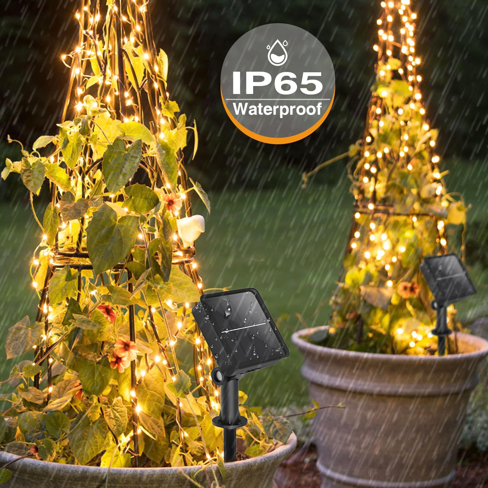 kolpop Solar Fairy Lights Outdoor, 192FT 480LED, Waterproof, 8 Modes, Copper Wire, 6 Packs, Warm White