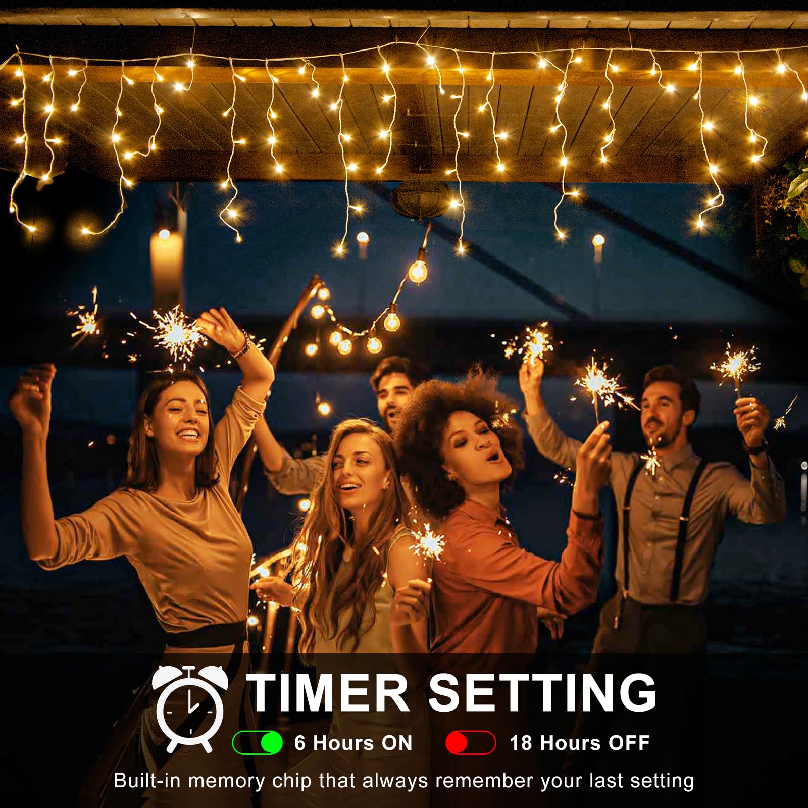 Icicle Christmas Lights, 98Ft 1216 Led Icicle Lights For Outside With 228 Drops, 8 Modes Waterproof Twinkle String Lights For House Bedroom Wedding Holiday Decorations, Warm White