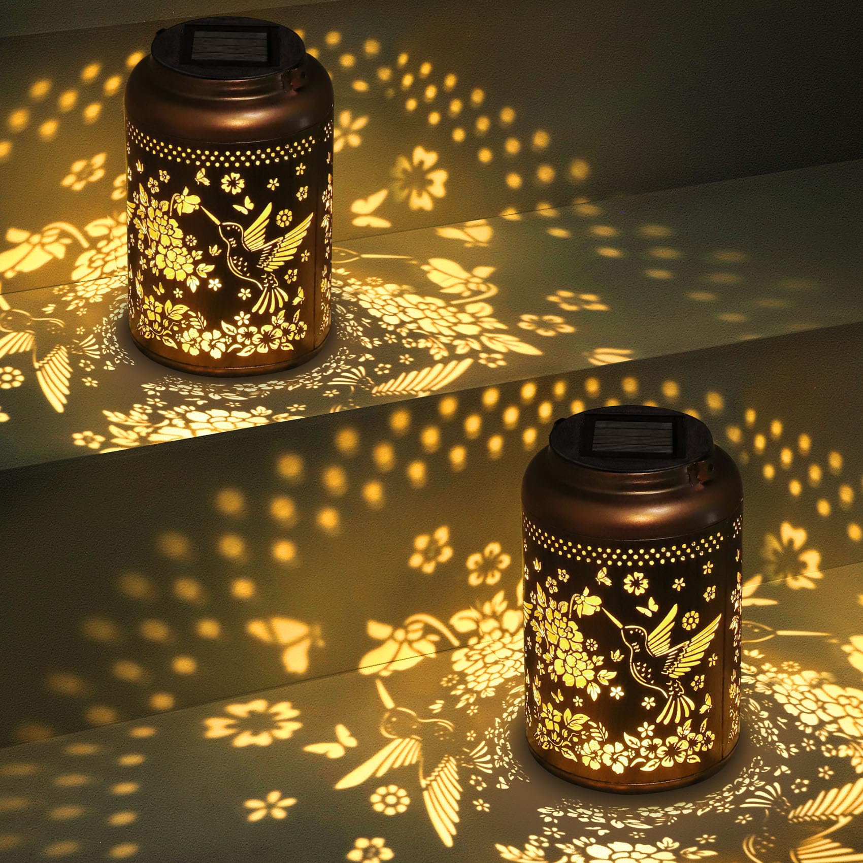 Christmas Gifts For Women  2 Pack Hummingbird Solar Lanterns Outdoor Waterproof Solar Lanterns Decorative Hummingbird Gifts  Hanging Lantern Outdoor For Patio Porch Garden Decor