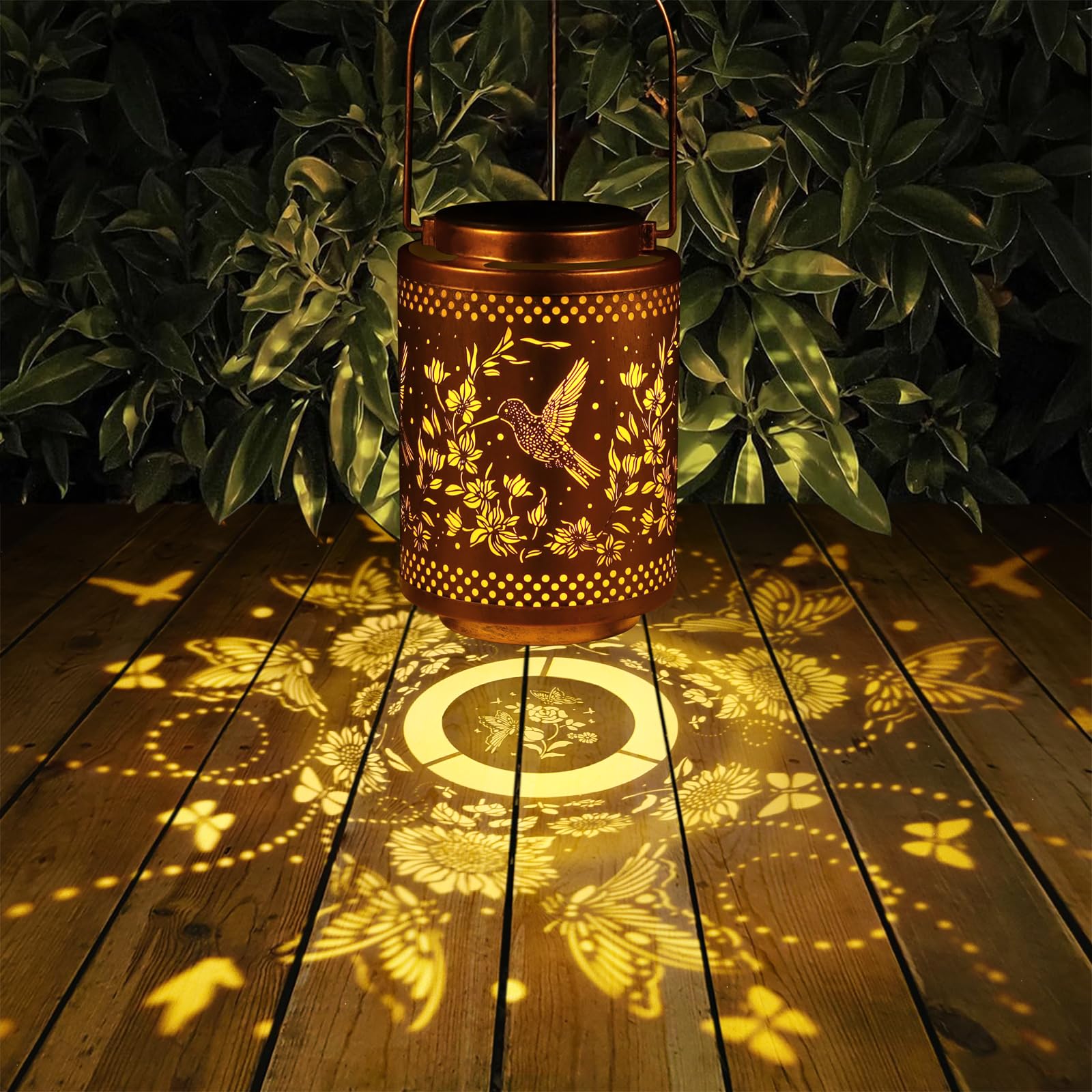 Tepaken 2 Pack Hummingbird Solar Lanterns Garden Decor Birthday Gifts For Women Mon Grandma Metal Hanging Solar Lights Waterproo