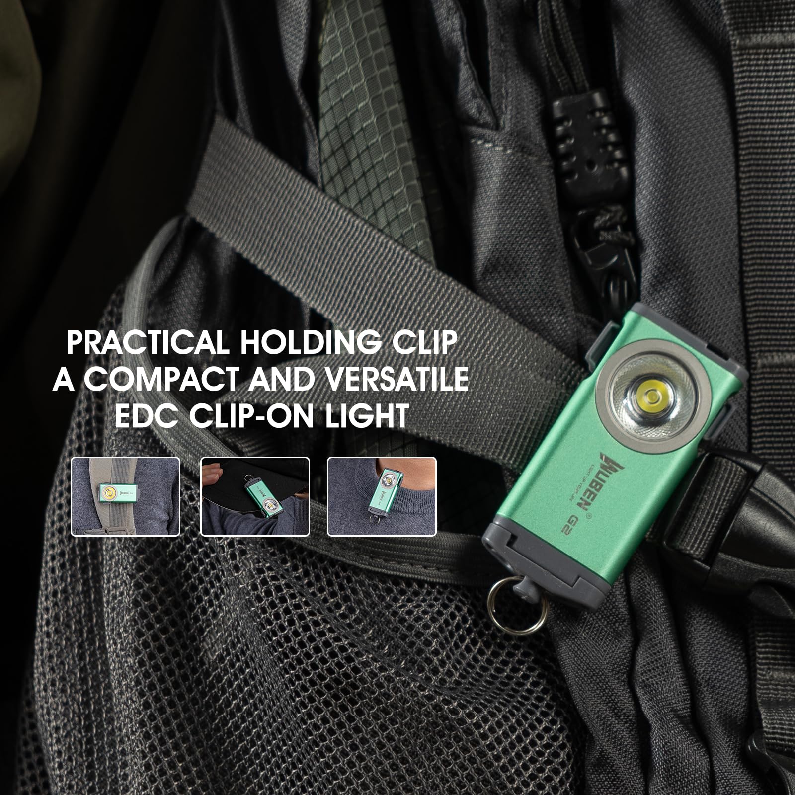 Wuben G2 Mini Flashlight Keychain, 500 Lumens Rechargeable Pocket Flashlight, 5 Modes Small Led Flashlight, Edc Keychain Brighte