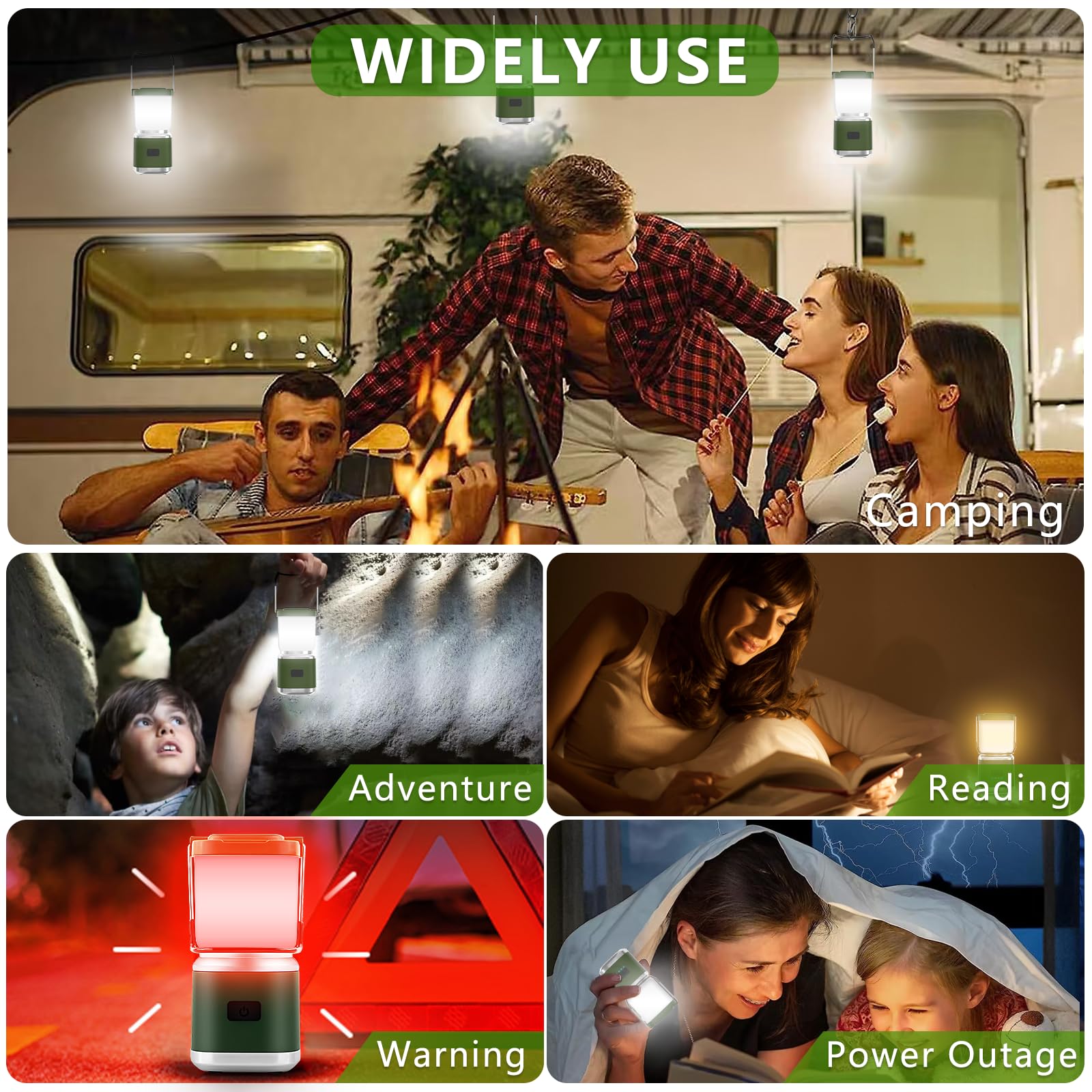 LED Camping Lantern Rechargeable, 2000LM Small Camping Lights Lantern with Redlight&20Hours Runtime&Stepless Dimming, Hurricane