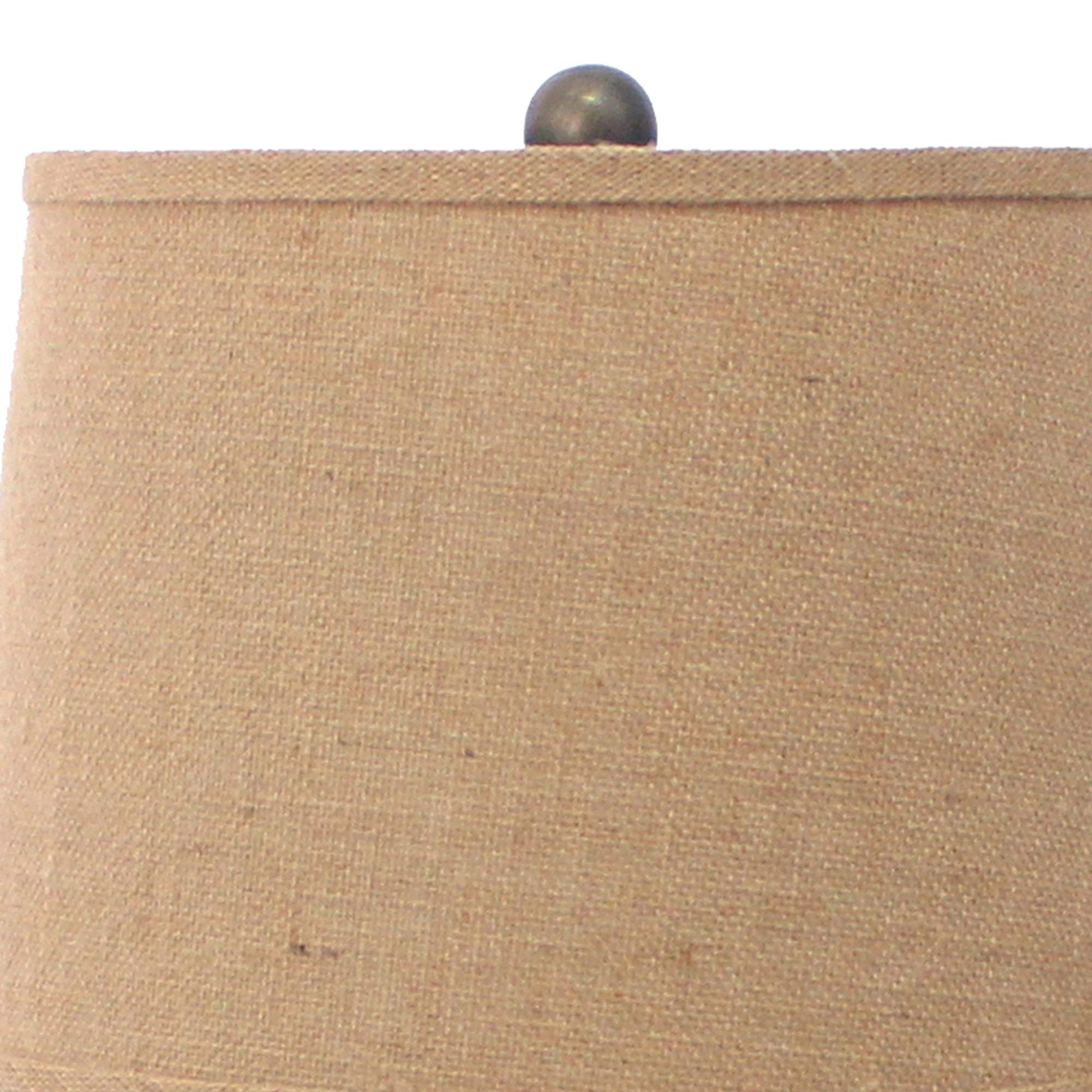 Benjara Bm217252 Metal Table Lamp With Scroll Design Base & 2 Way Switch Bronze & Beige - 23 X 6 X 8 In.