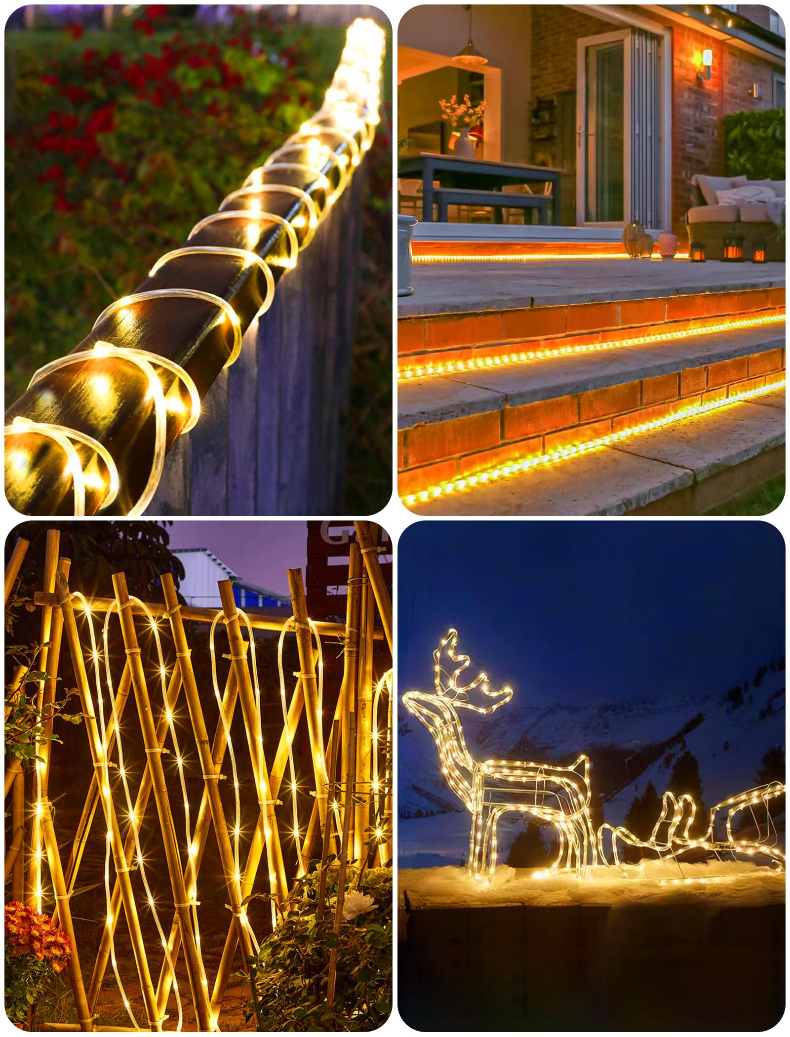 KerKoor Solar Lights Outdoor - 100 LED Fairy String Lights, Waterproof, 1 Pack, Warm White, Model 2024154202100