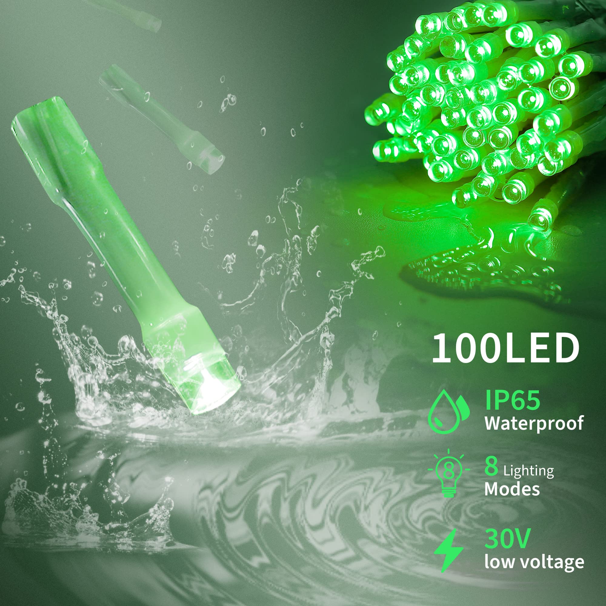 Oopswow 100 Led 33Ft Fairy String Lights,Christmas Lights With 8 Lighting Modes,Mini String Lights Plug In For Indoor Outdoor Ch