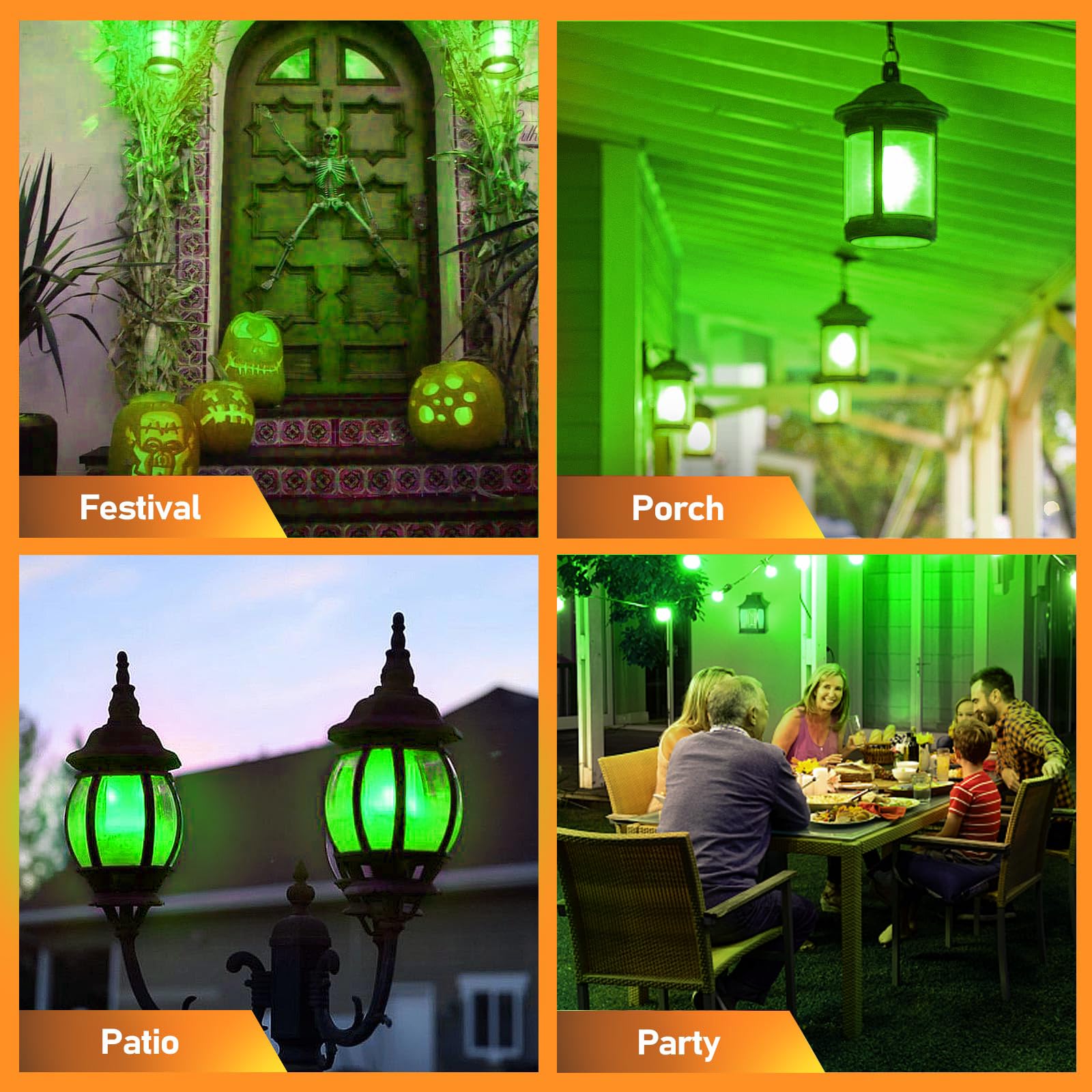 Vicstone Upgraded Led Flame Light Bulbs, 4-Mode Flickering Light Bulbs With Upside Down Effect, E26 27 Fire Light Bulb For Porch