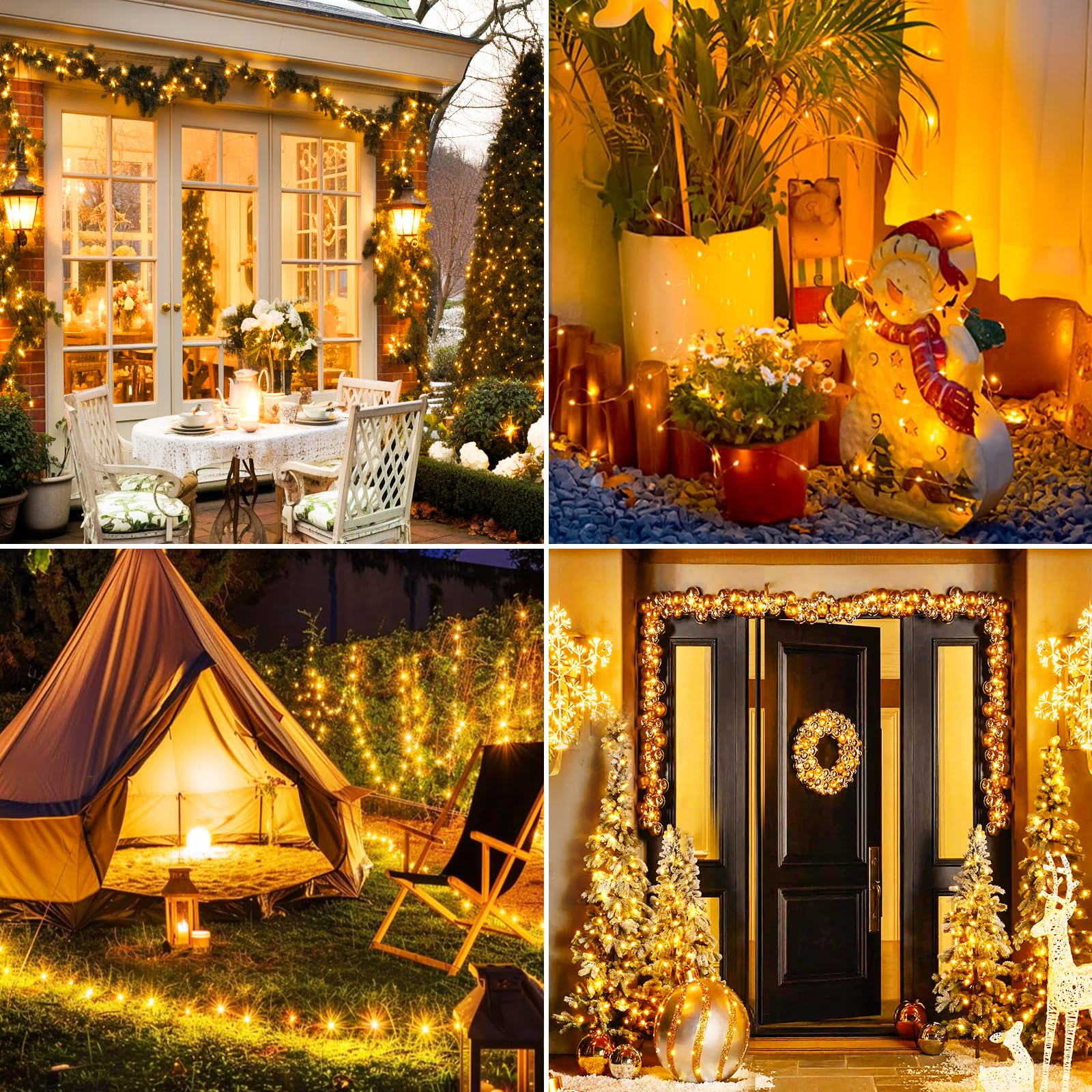 Litogo 3 Pack 33Ft 100 Led Fairy Lights Battery Operated With Remote And Timer, Ip65 Waterproof Twinkle Lights Battery Powered 8 Mode Silver Copper Wire String Light For Outdoor Indoor Christmas Decor