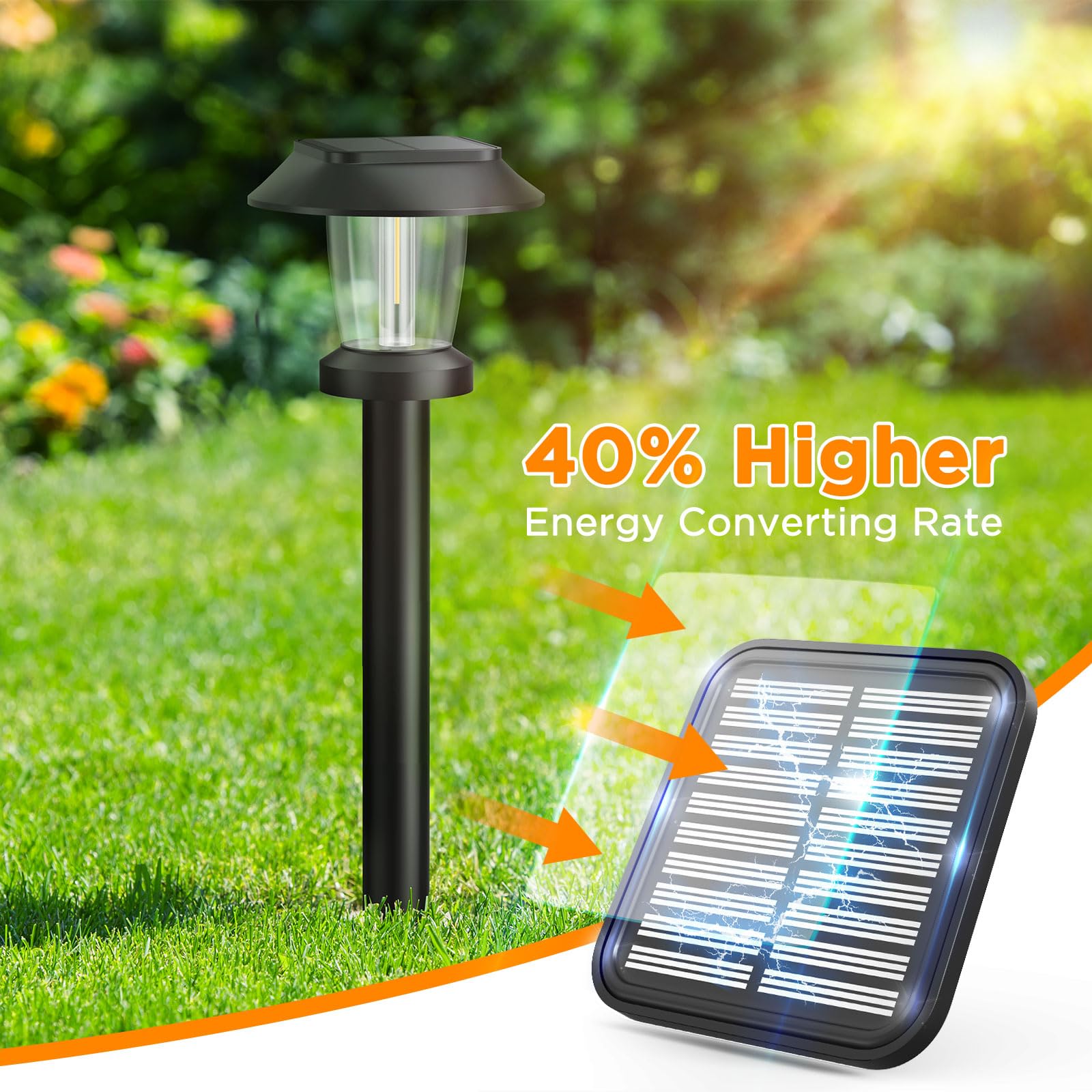 ALEPOD Solar Pathway Lights - 12 Pack Waterproof Garden Lights, Warm White, 3 Lighting Modes for Yard, Lawn, Walkway, Driveway