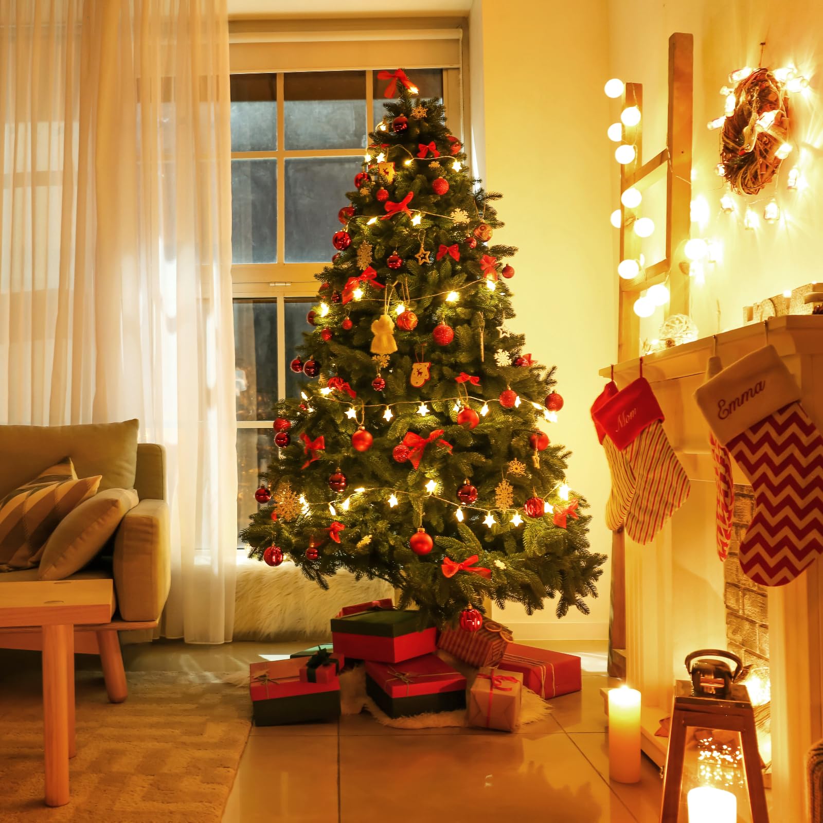 Twinkle Star 2-Pack 100 Led Star String Lights, Plug In Fairy String Lights Waterproof, Extendable For Indoor, Outdoor, Wedding Party, Christmas Tree, New Year, Garden Decoration, Warm White