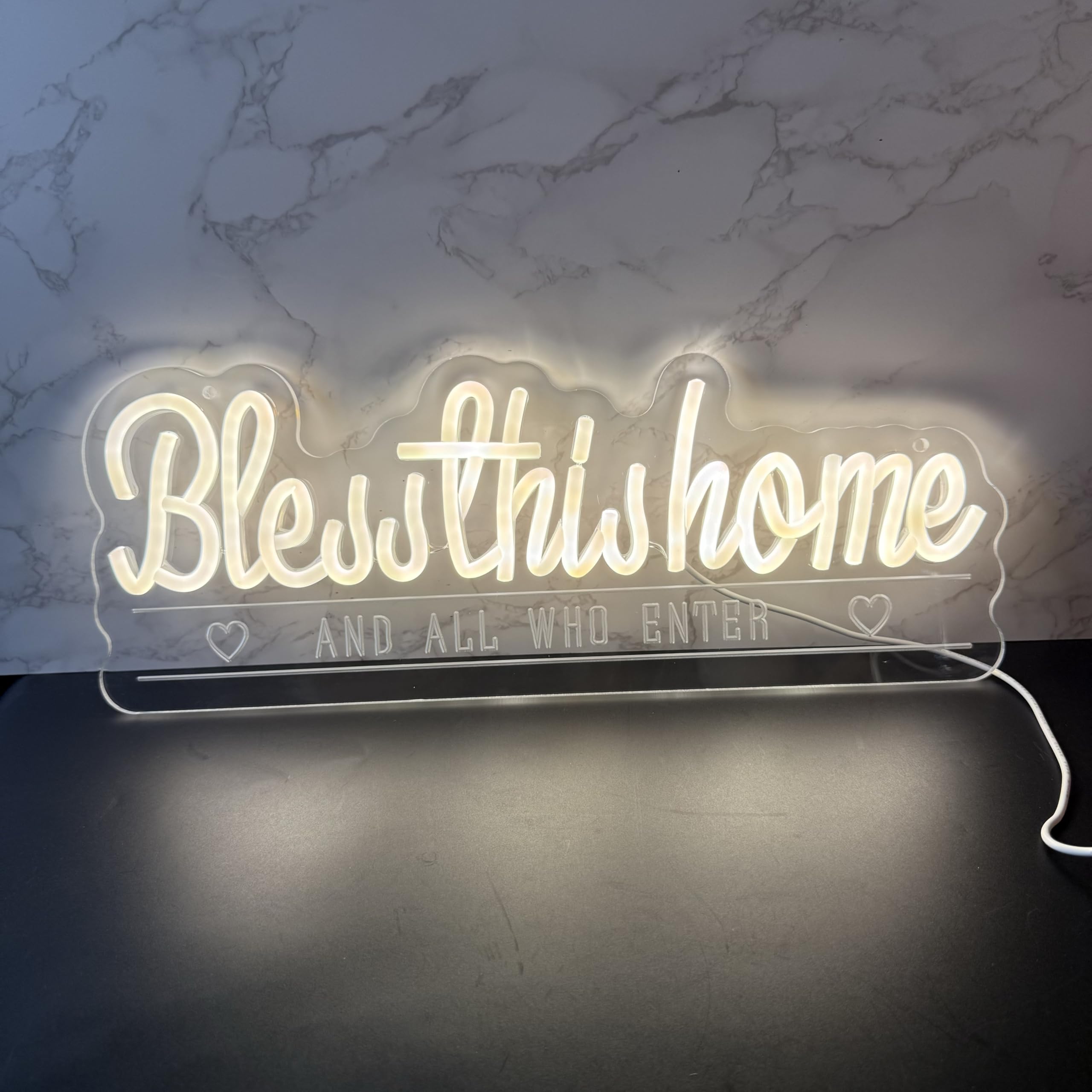 Bless This Home And All Who Enter Neon Sign  Positive Quotes Decorative Neon Lights For Home Room Wall Decor Neon Light Sign  Christmas Birthday Thanksgiving Gift
