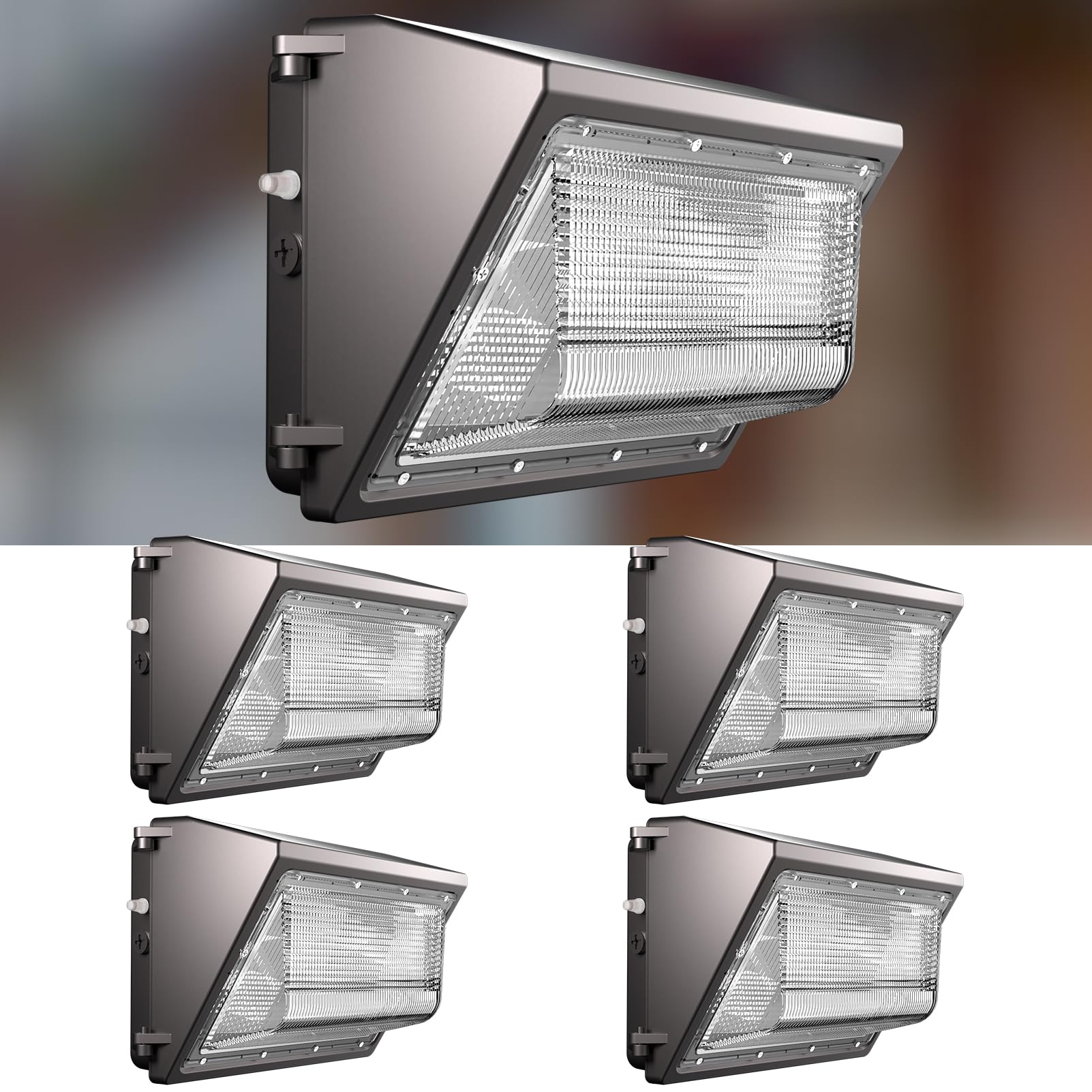 Lightdot 4Pack 250W Led Wall Pack Lights  100-277V Dusk To Dawn With Photocell | 37500Lm(150Lm/W) 5000K Ip65 Outdoor Exterior Lighting Fixture  Energy Saving|5-Yrs Warranty  Etl(Height:20-40Ft)