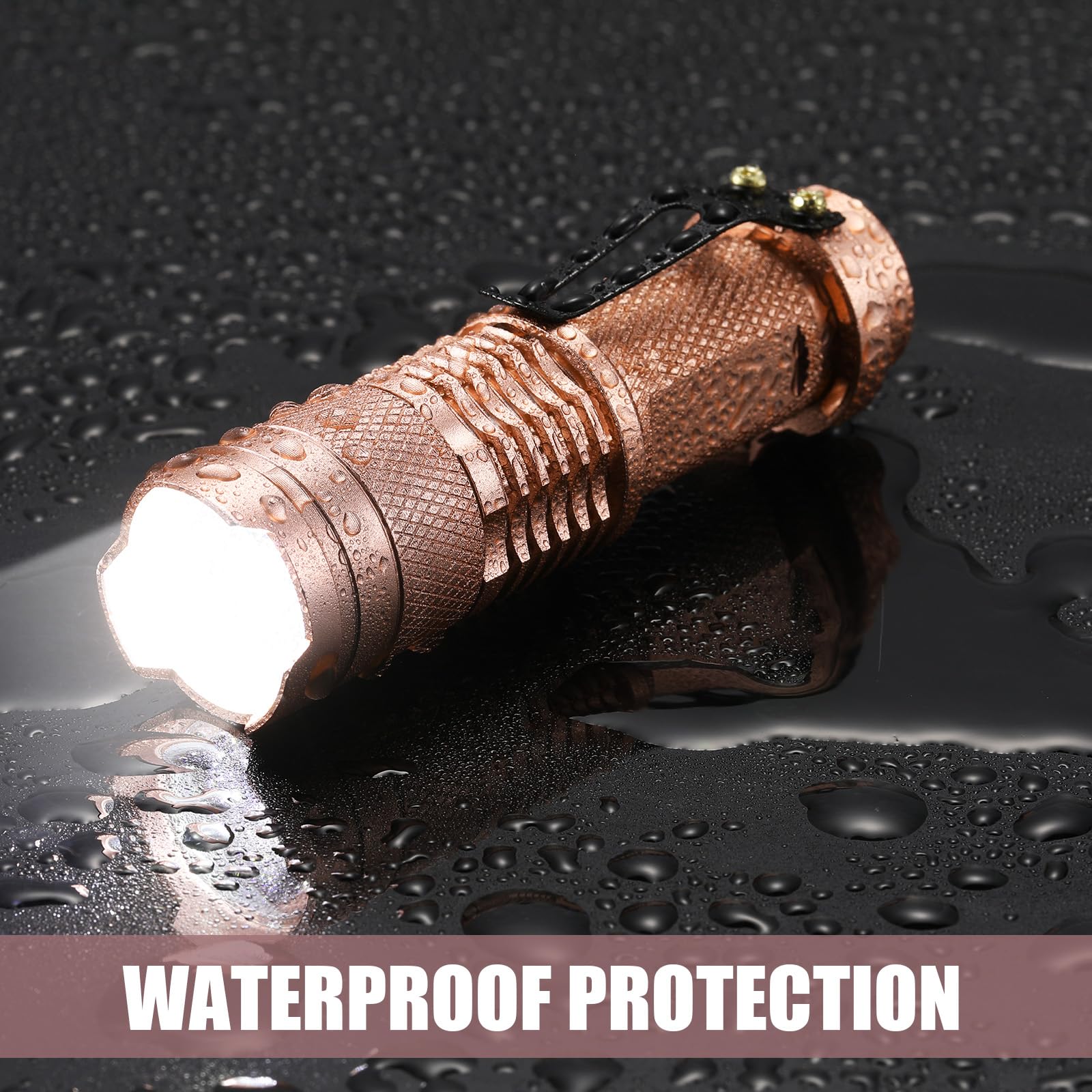 Fumete 20-Piece Mini Led Flashlight Set, 3 Mode Tactical Torch, Water Resistant, Adjustable Focus, Pink
