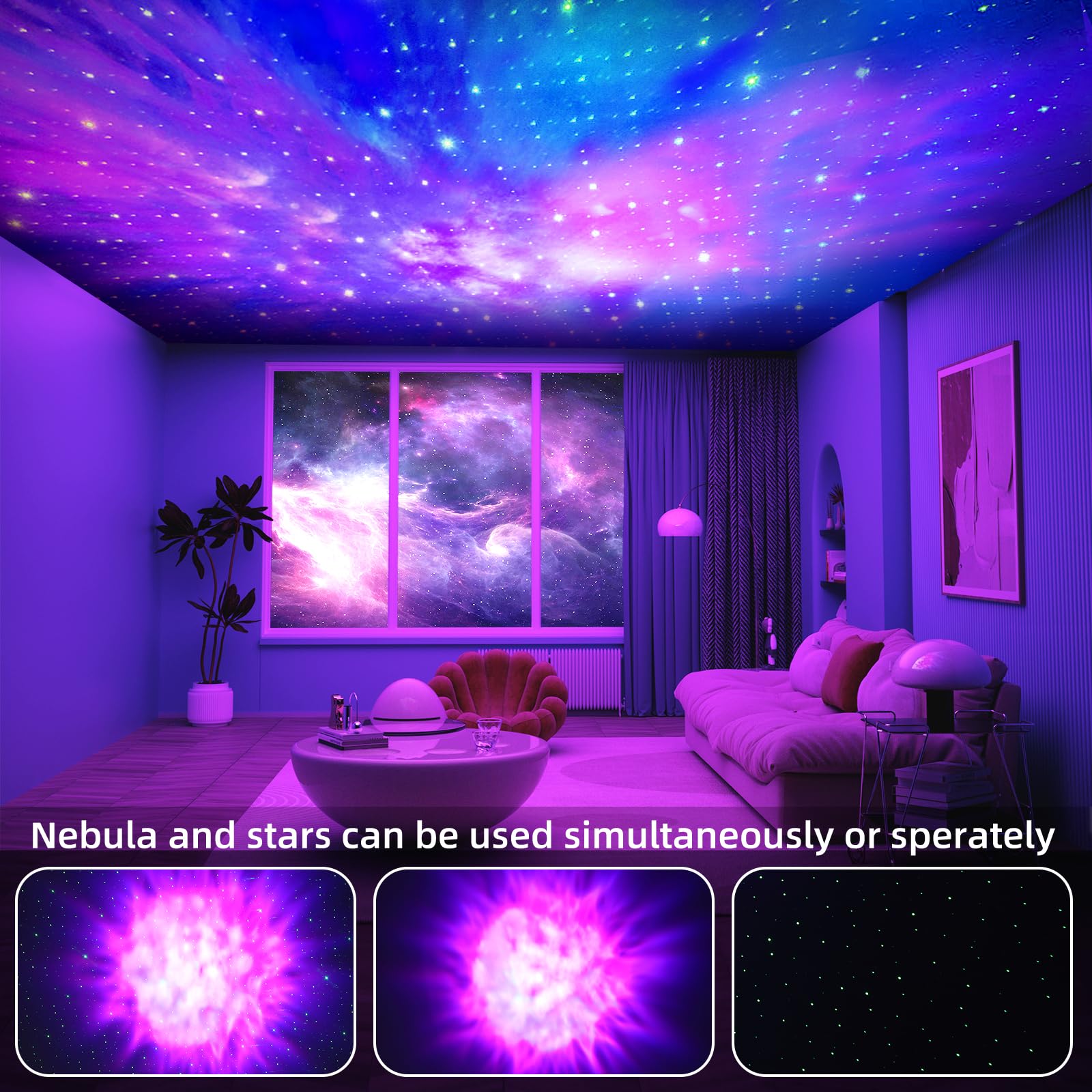Galaxy Projector, Star Projector With Bluetooth Speaker, Led Night Light With Timer And Remote, For Christmas & Birthdays, Gifts For Adults, Teens
