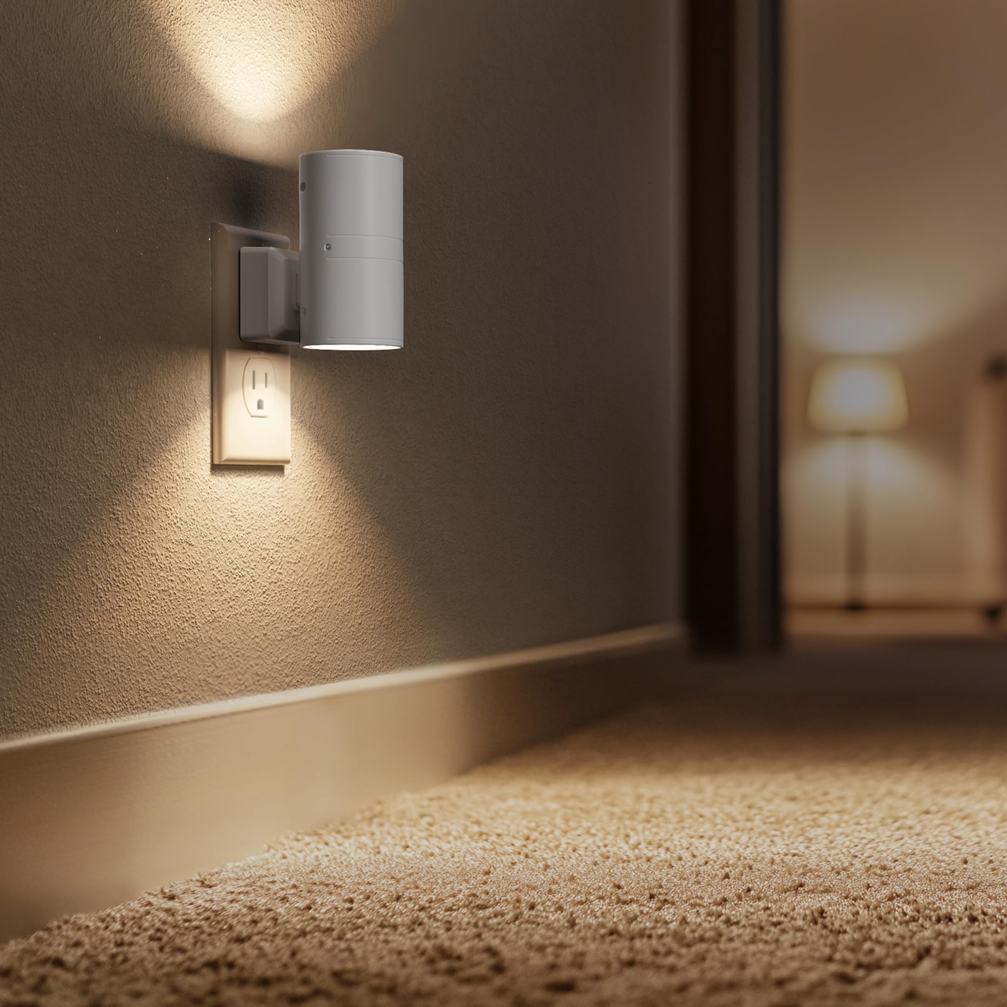 Briignite Night Light, Dusk To Dawn Sensor, 0-100Lm Adjustable Brightness, Soft White 3000K Nightlight, Dimmable Night Lights Pl