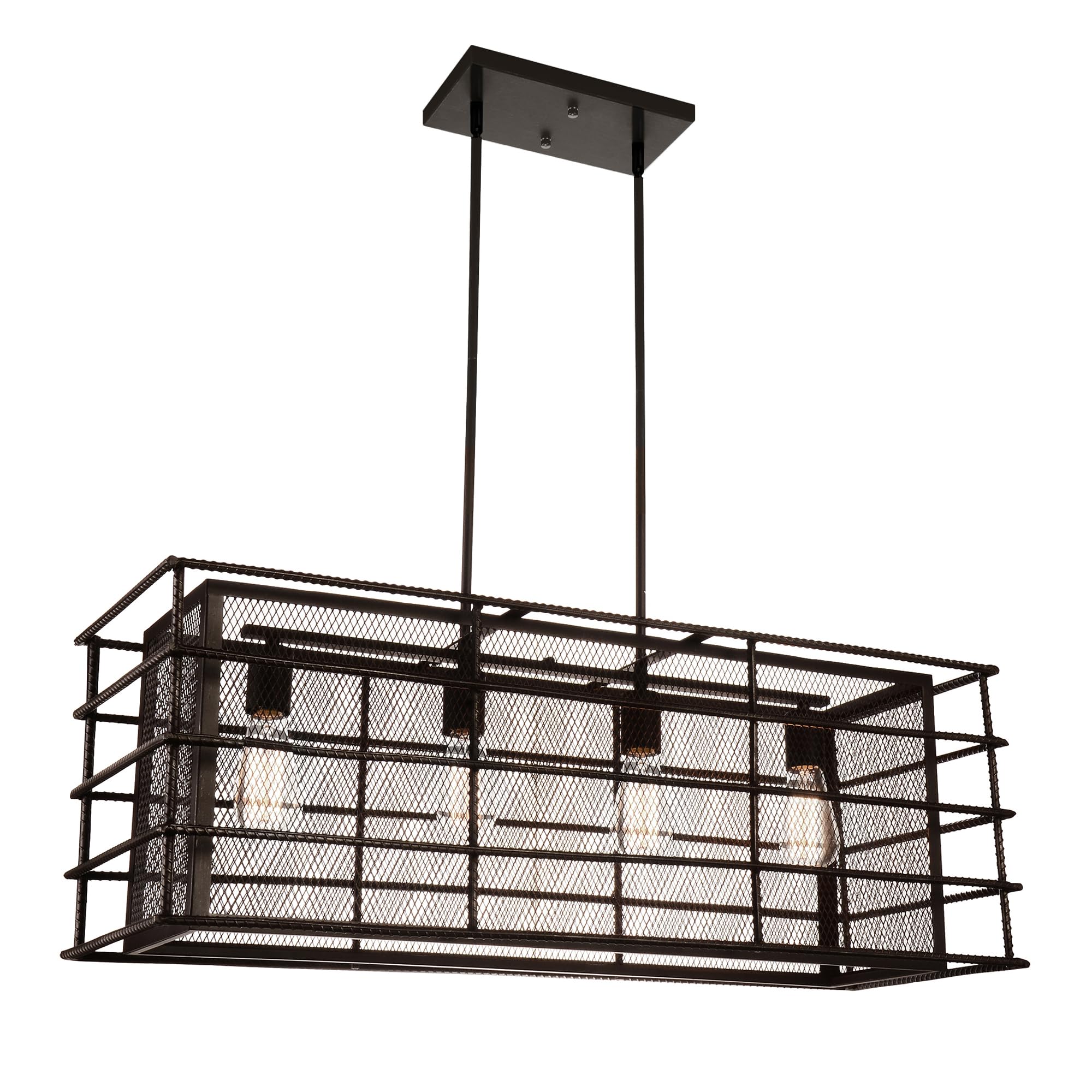 CWI Lighting Darya 4 Light Down Contemporary Metal Chandelier in Brown