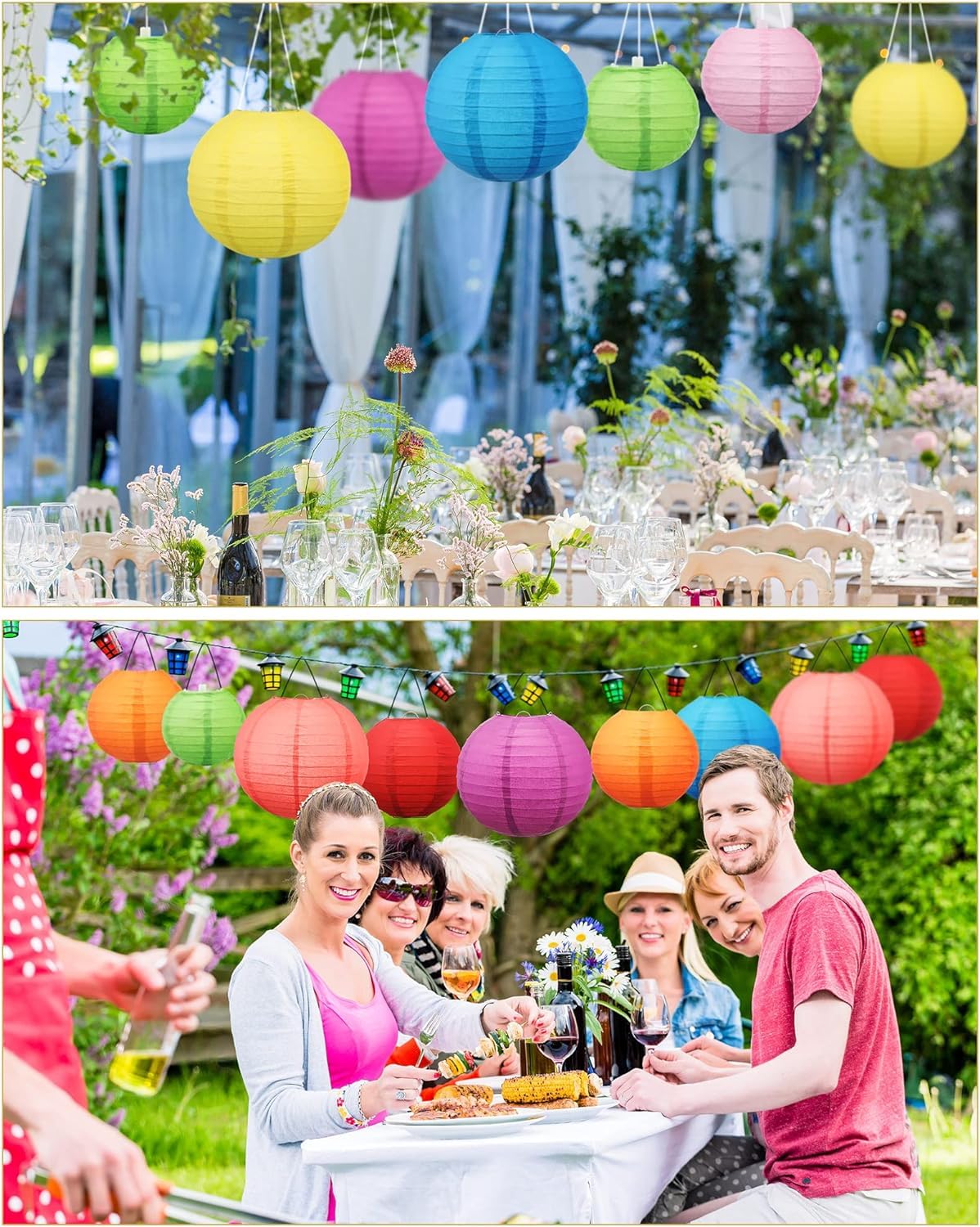 Siprkaict Bridal Shower Decorations,12Pcs Sage Green Gold Paper Lanterns For Woodland Shower Wedding Boho Birthday Party Decorat