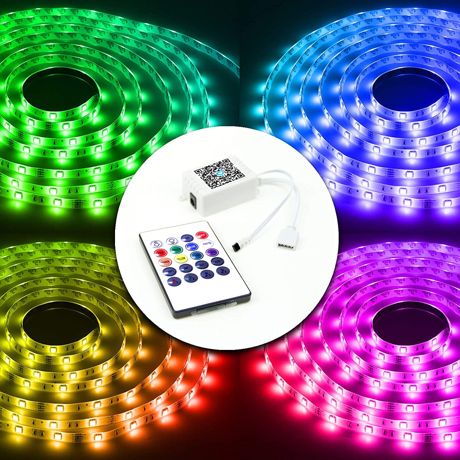 Daybetter 2 Ports 20 Key Smart Wi-Fi Led Strip Lights Remote Control, Output Dimmable Remote Controller Voltage Dc 24V(Without P