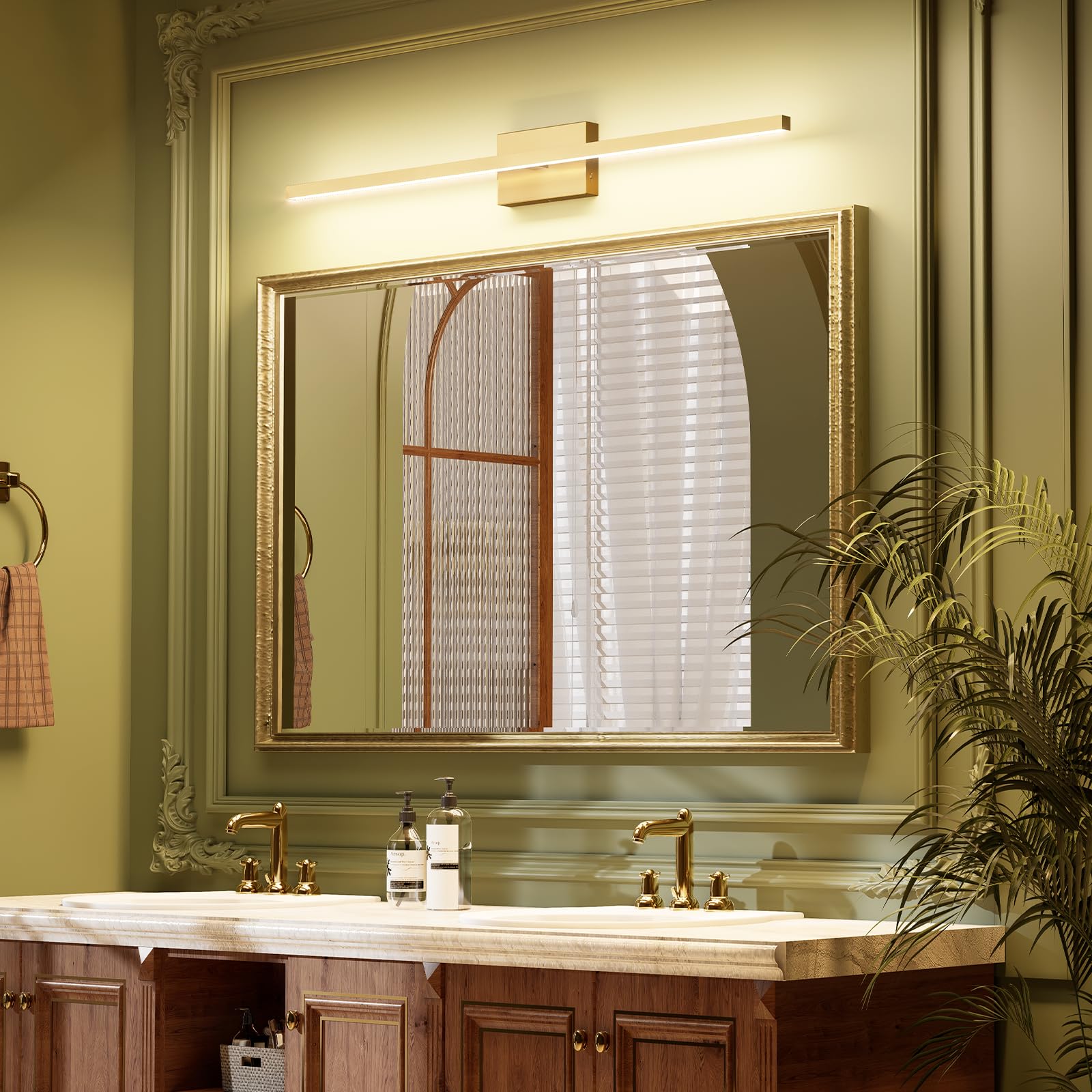 VOLISUN Bathroom Vanity Light 24W Dimmable 5CCT 39.4 inch Brass Model 2160001ZM